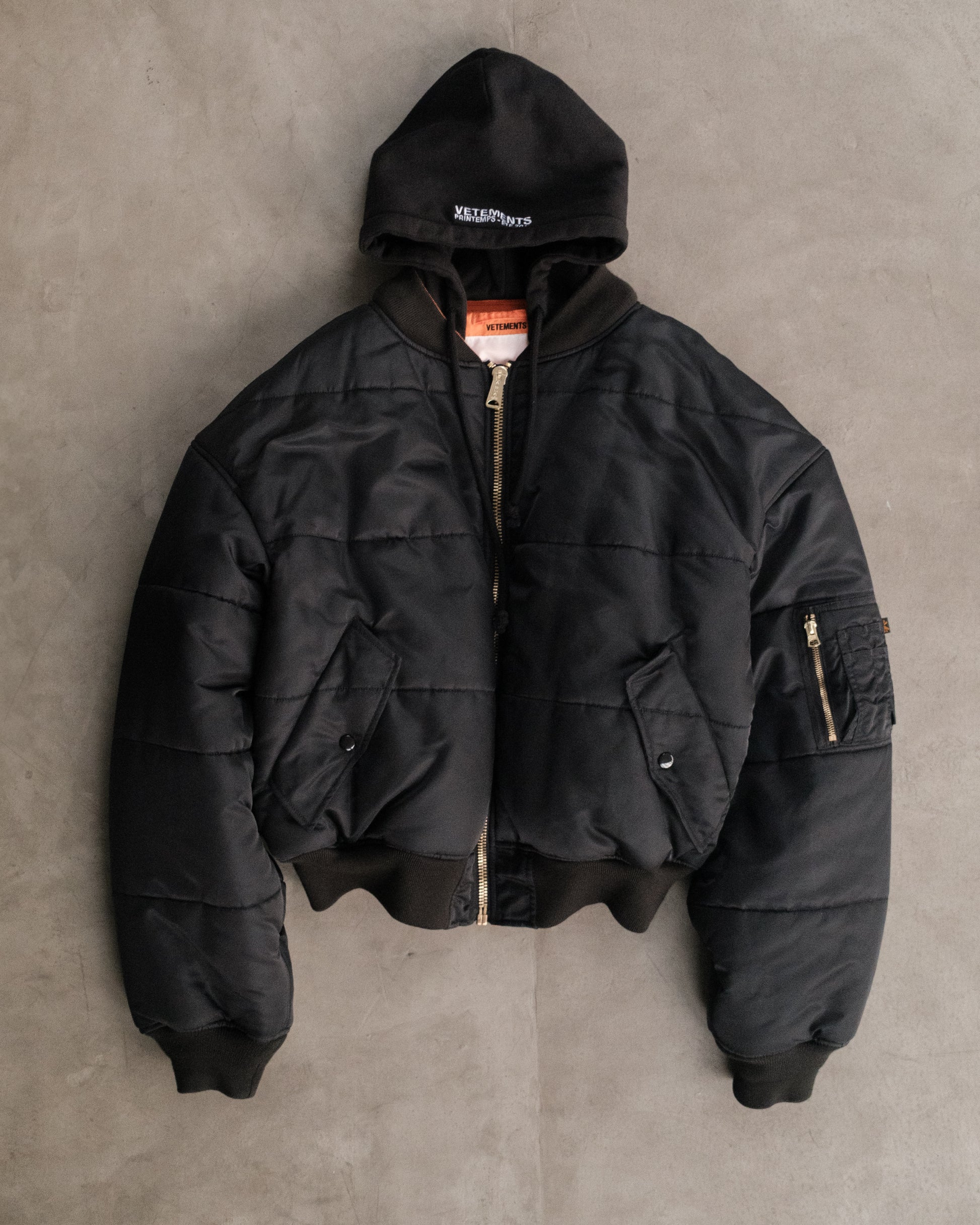 Vetements SS17 Reverside Flag Bomber in Black