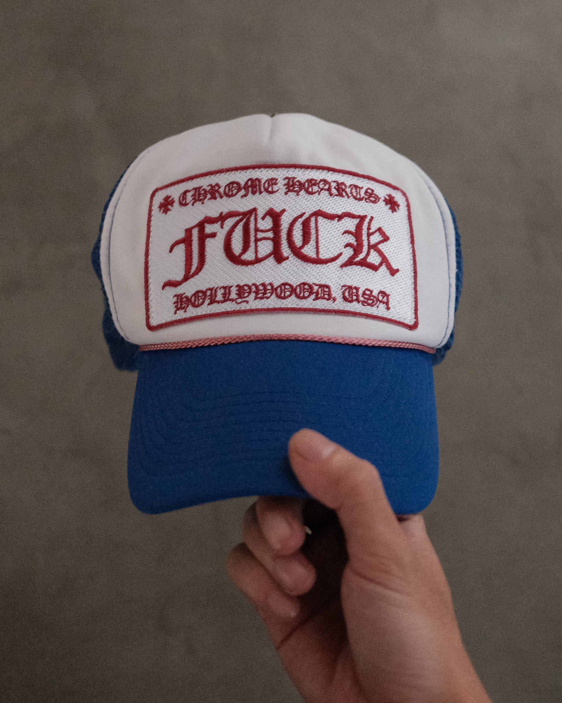 Vintage CHROME HEARTS “Fuck” Hollywood Trucker Hat