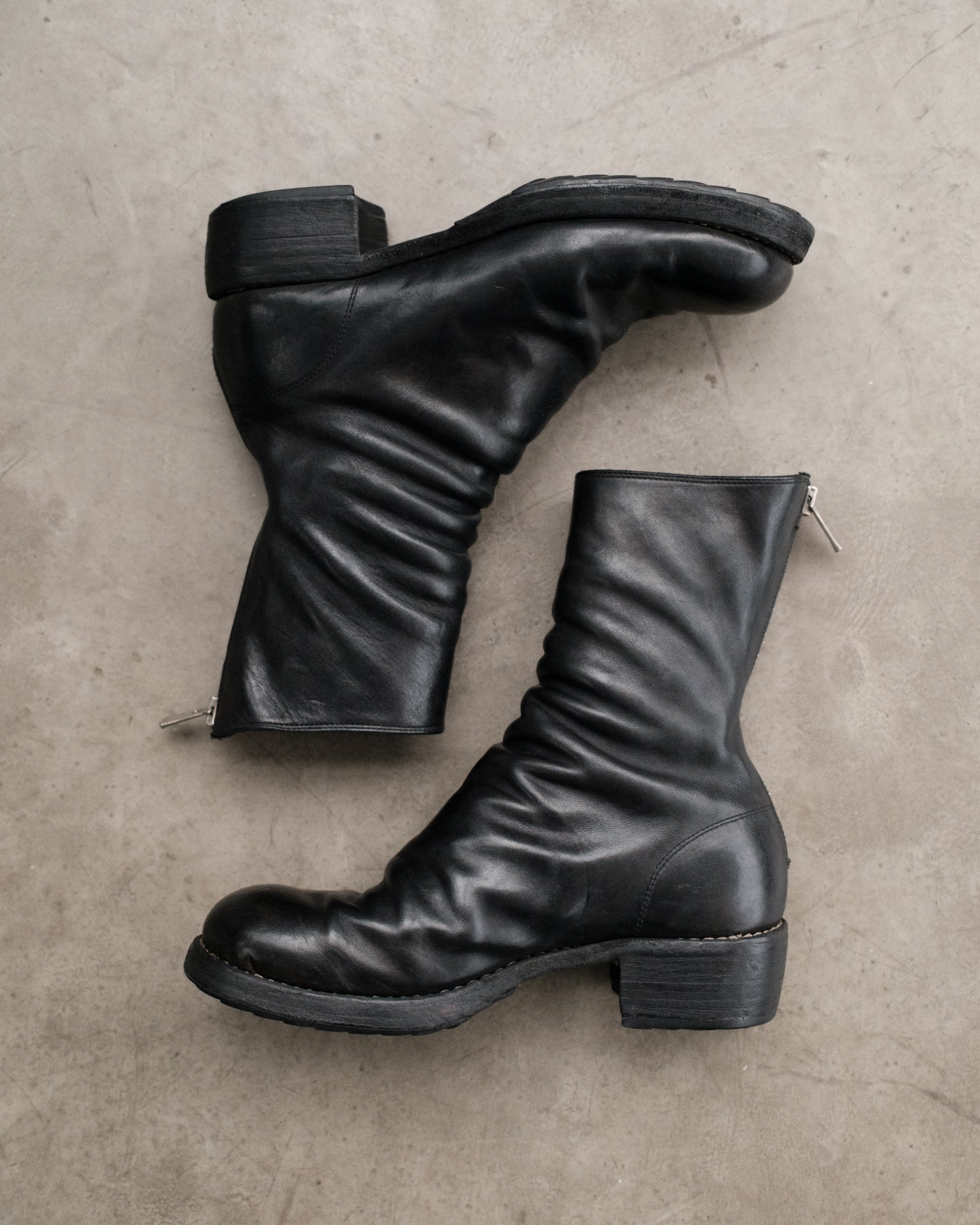 GUIDI 788z Black Horse Leather Back Zip Boots