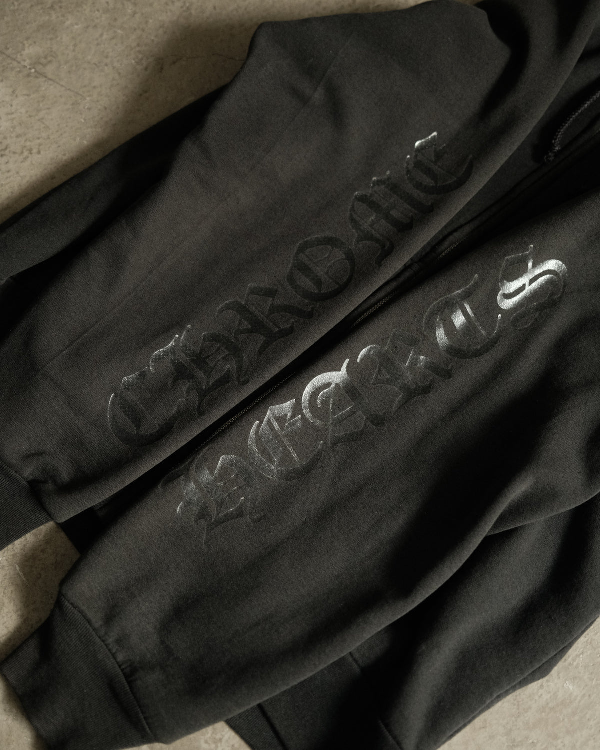 90’ Chrome Hearts Vintage Tonal Horseshoe Logo Zip Up Hoodie