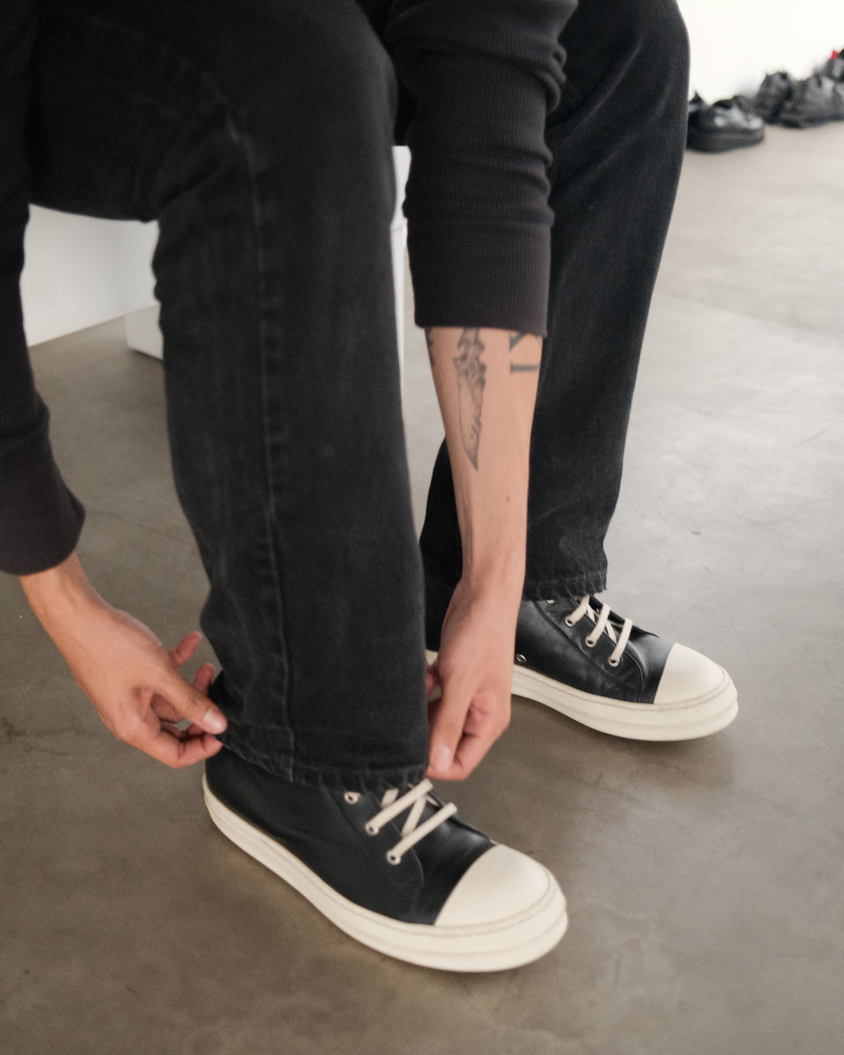 Rick Owens FW23 Mainline Ramones Sneakers.