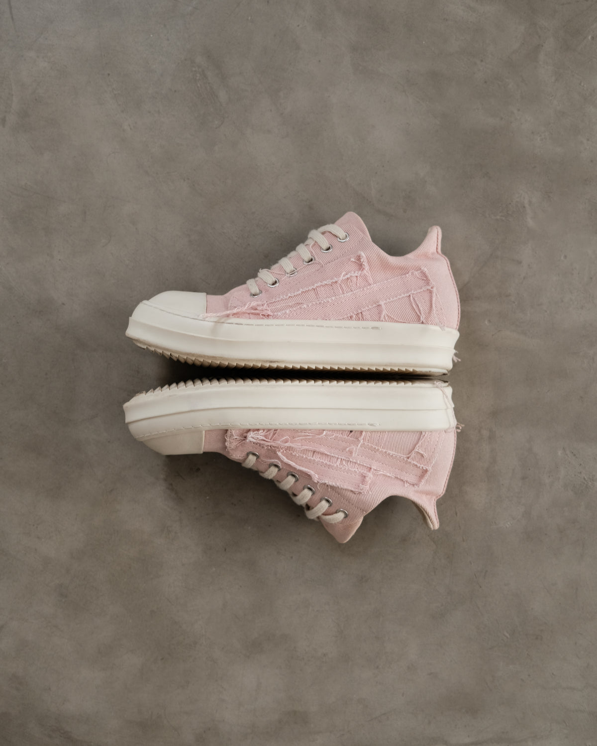 Drkshdw RICK OWENS Slashed Pink Low Sneakers