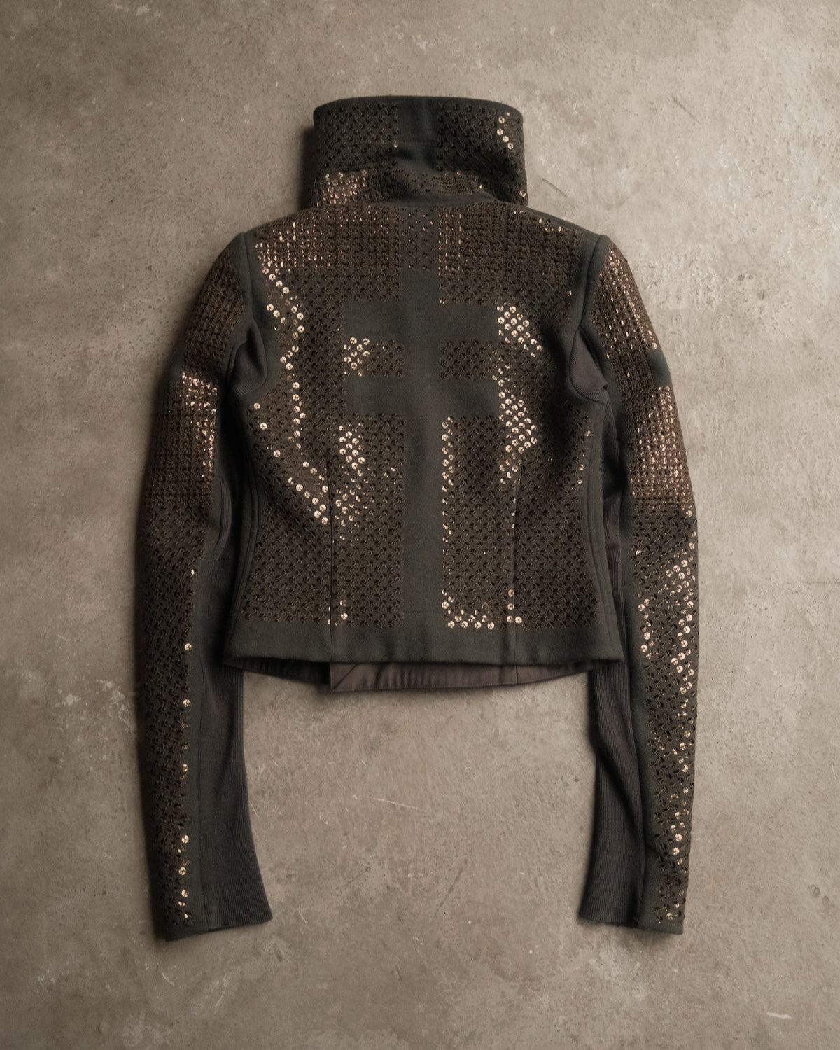 Rick Owens “SPHINX” FW15 Embroidered Sequin Biker Jacket