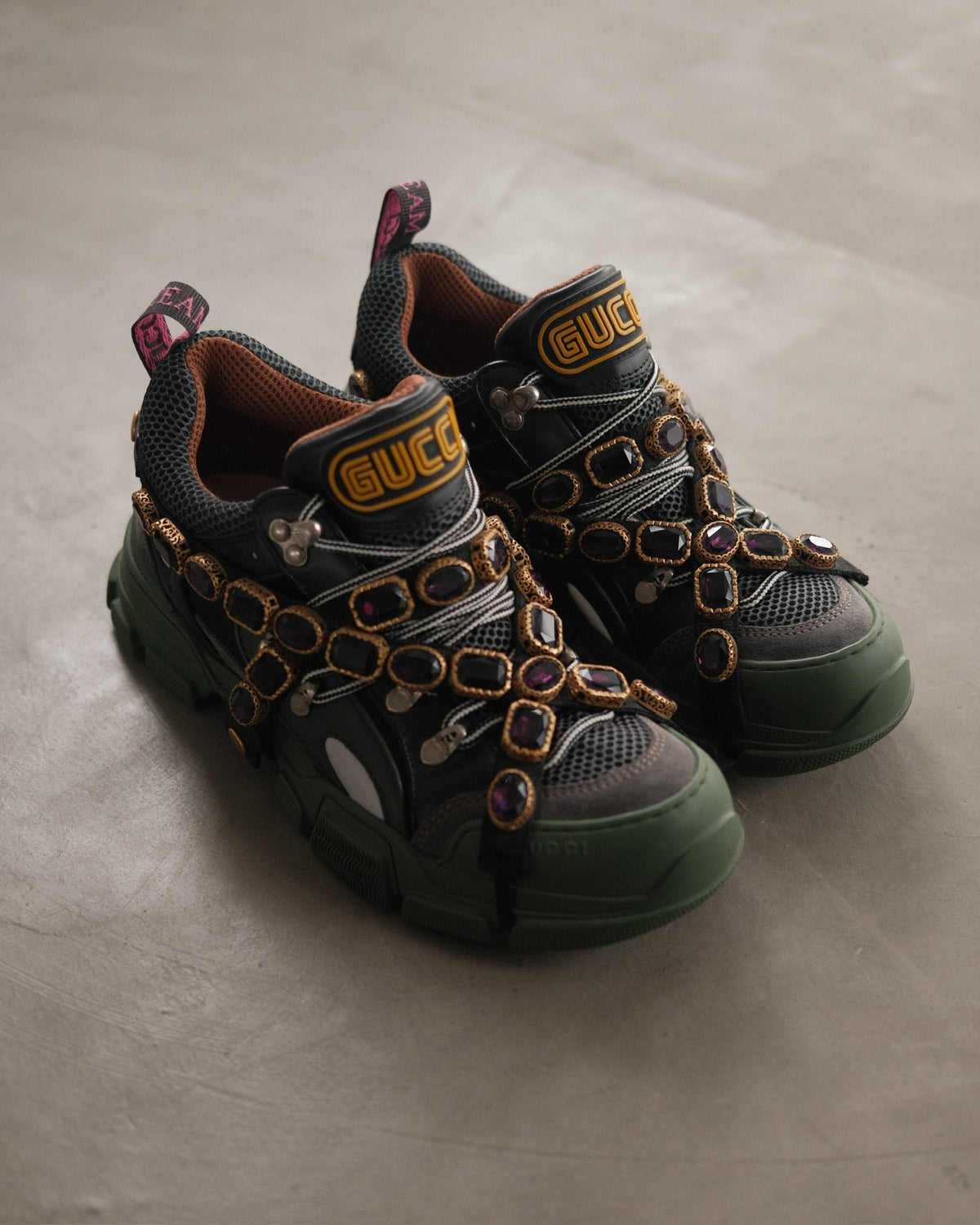 GUCCI Flashtrek SEGA Green Removable Crystal