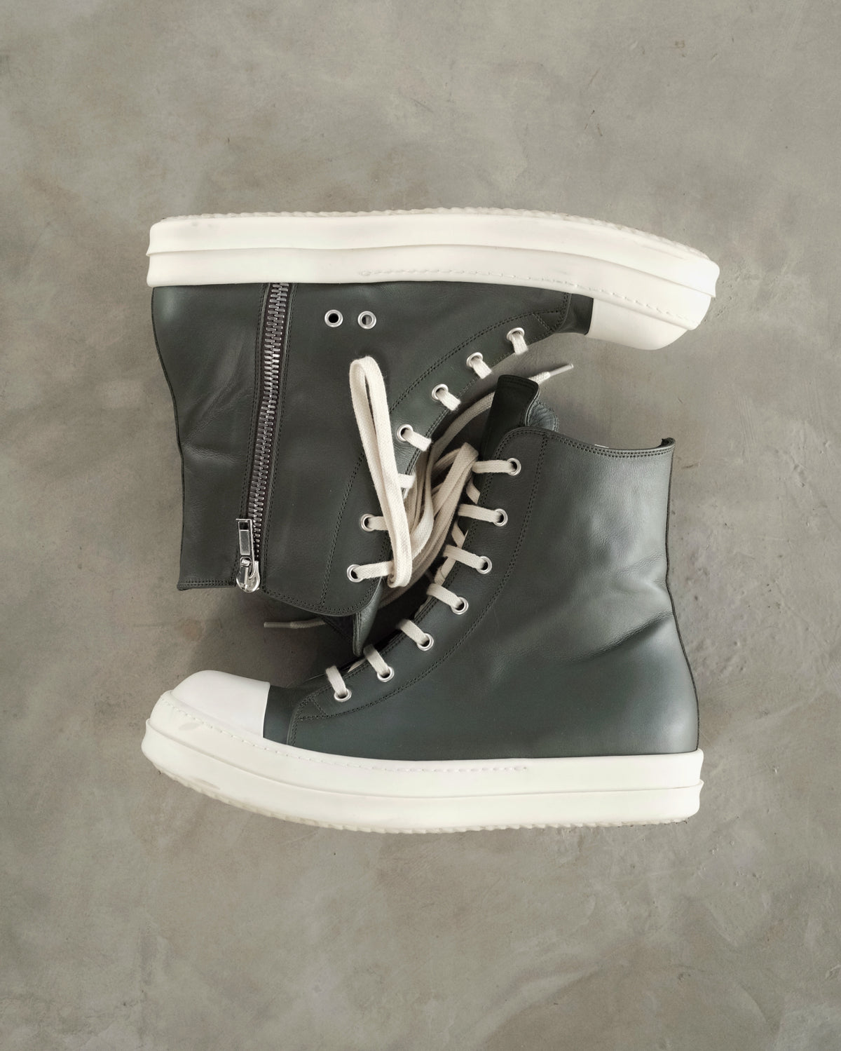 RICK OWENS AW23 Leather High-top Sneakers