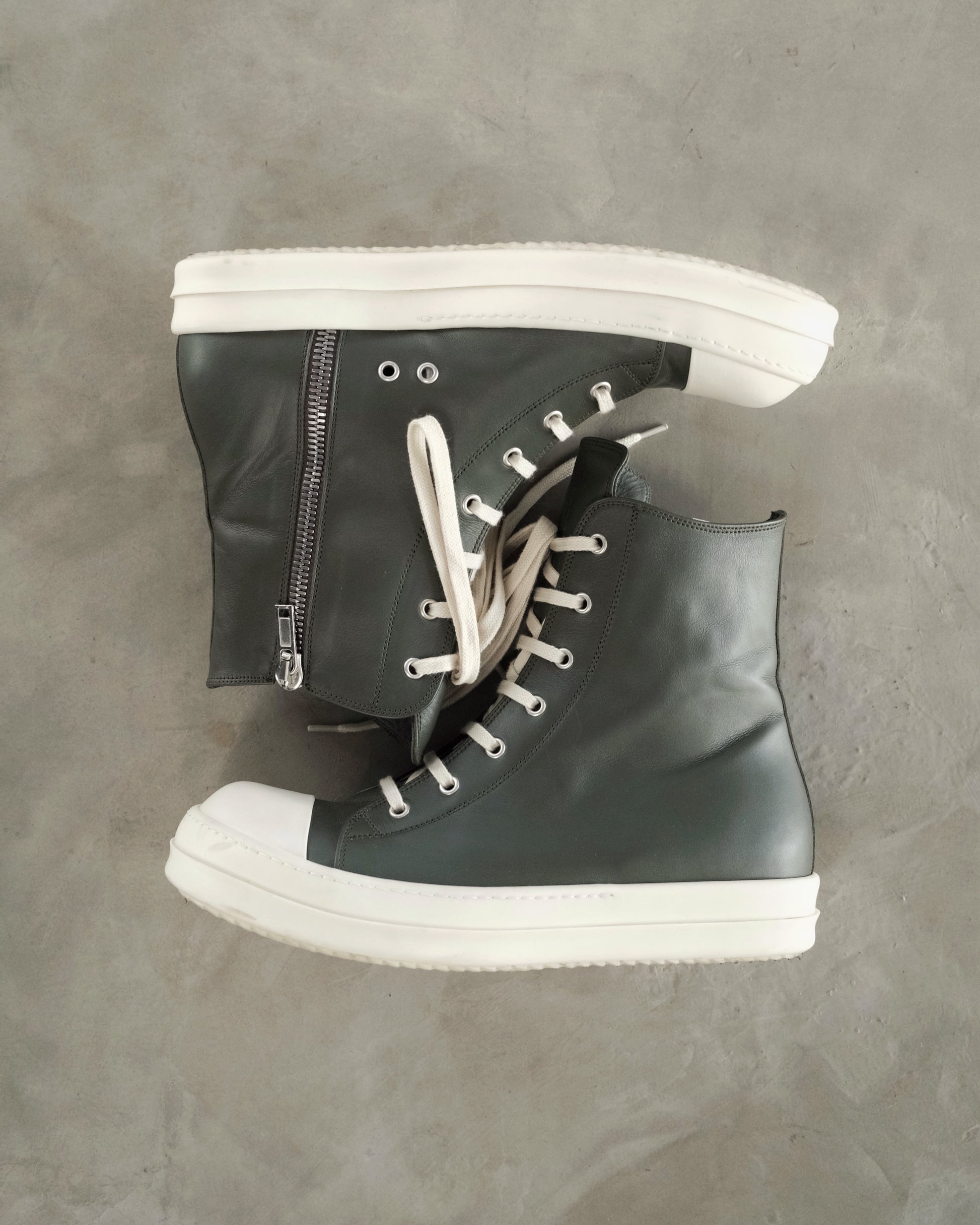 RICK OWENS AW23 Leather High-top Sneakers