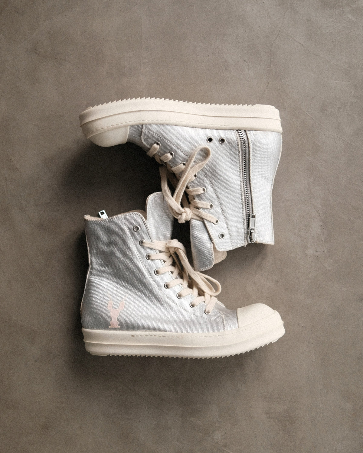 RICKOWENS Drkshdw Ramones Canvas Sliver