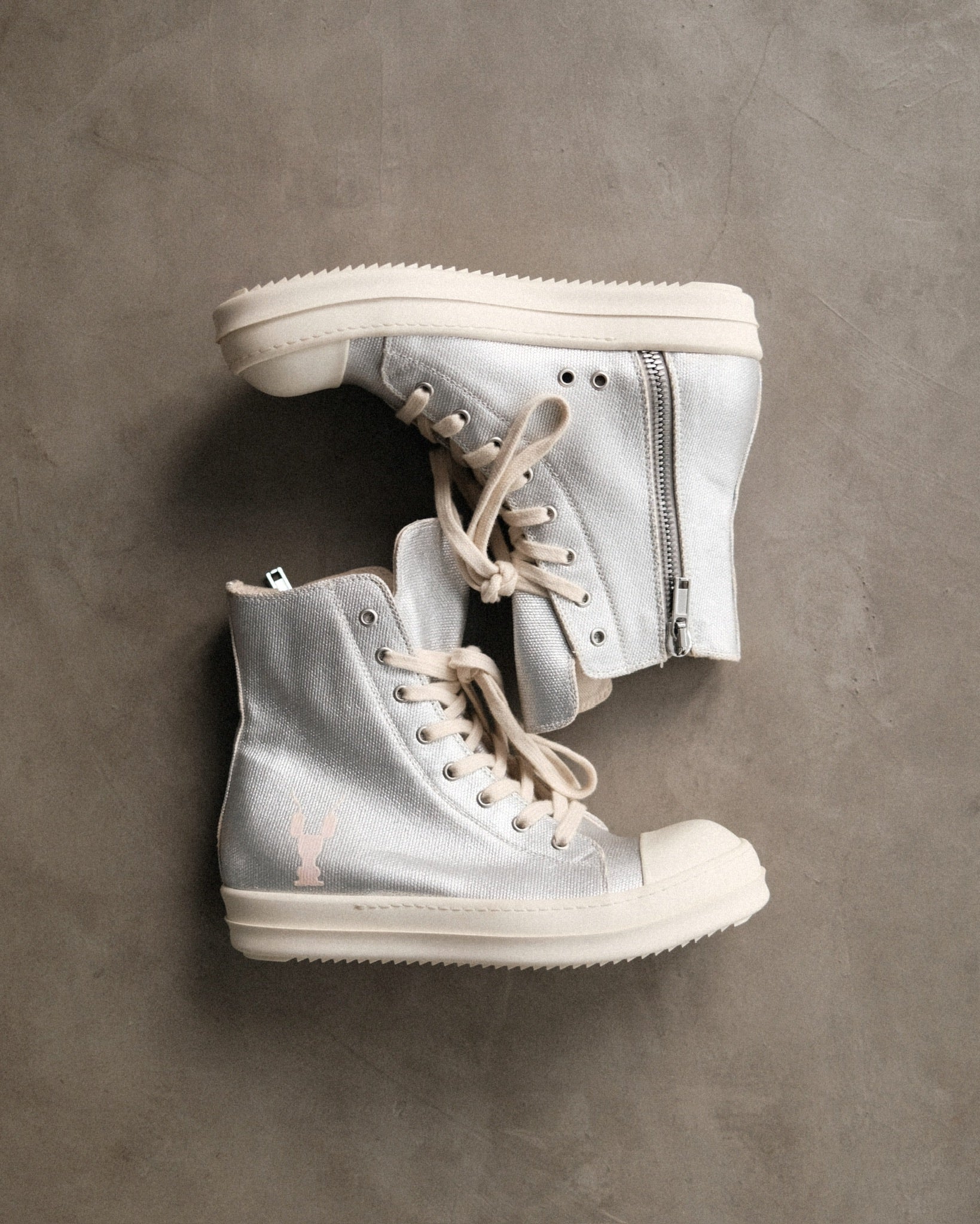 RICKOWENS Drkshdw Ramones Canvas Sliver