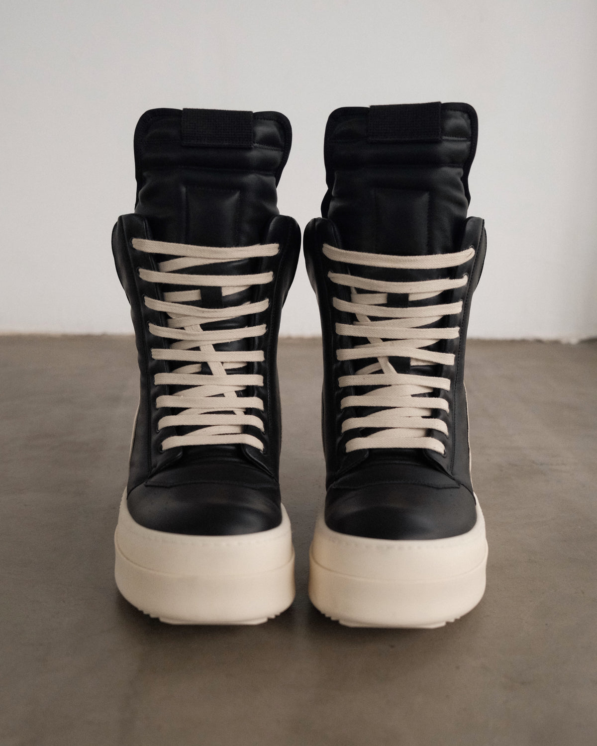 RICK OWENS Mega Geobasket Leather Sneakers