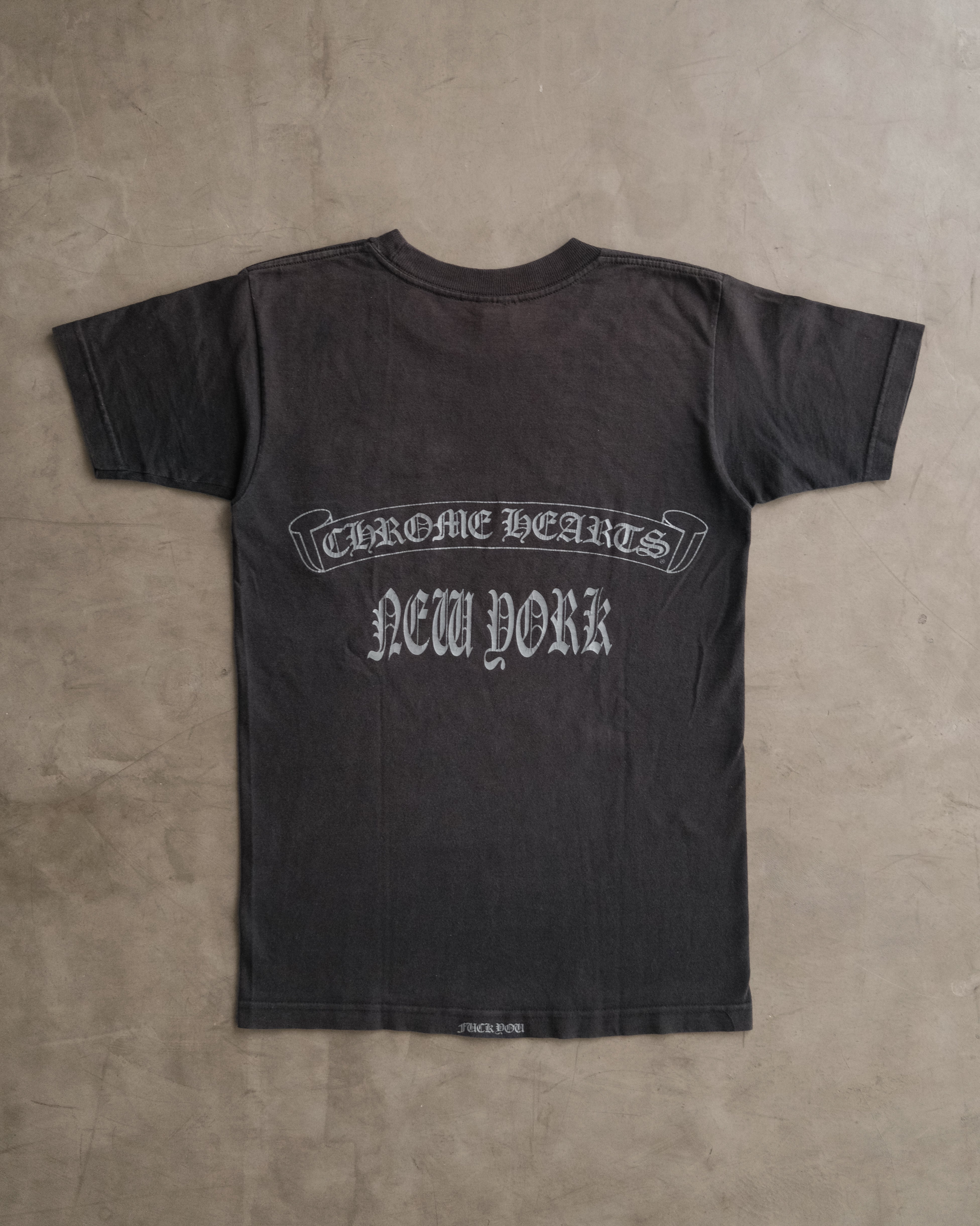 Vintage CHROME HEARTS New York Cross Logo Pocket Tee