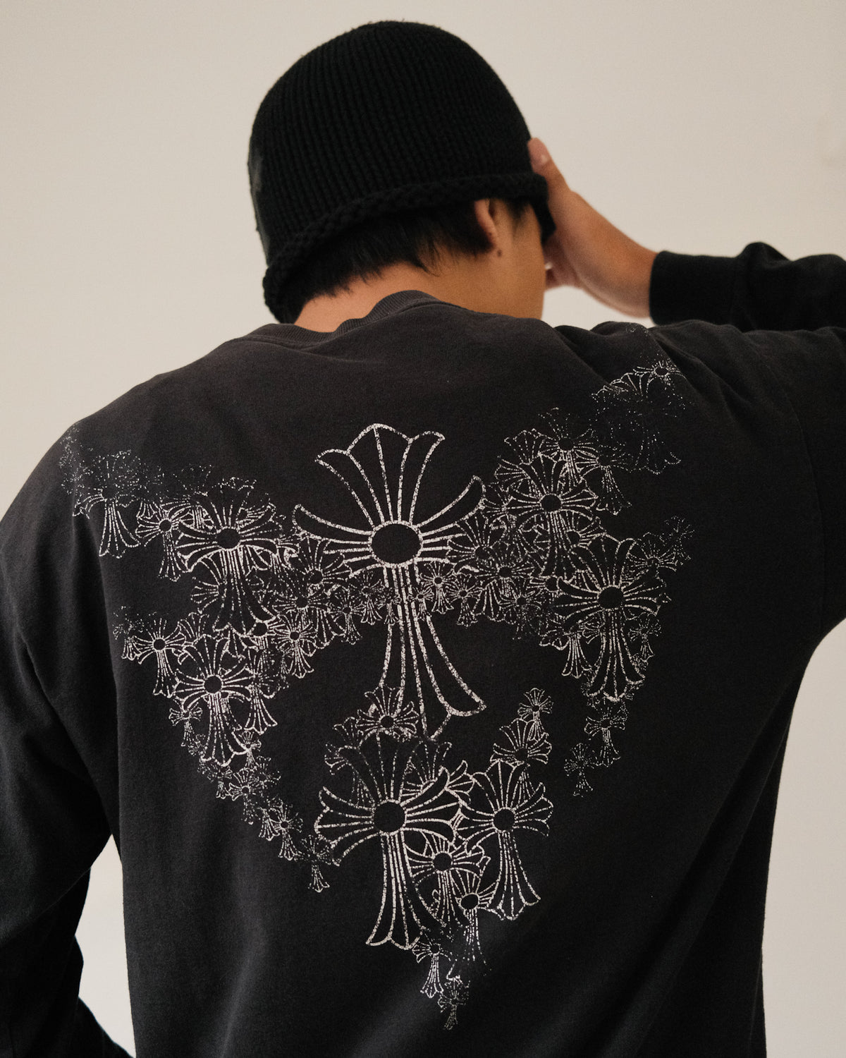 VINTAGE CHROME HEARTS ANGEL WINGS CEMETERY LONG SLEEVE