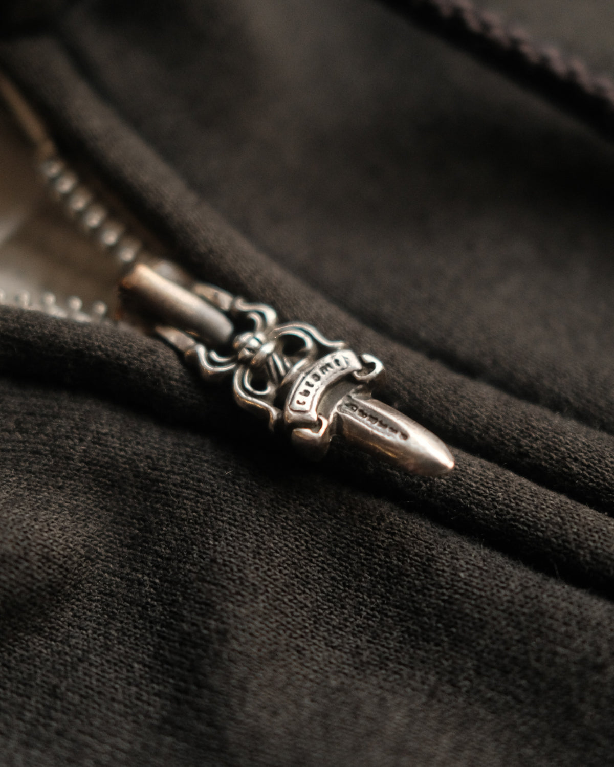 90’ Chrome Hearts Vintage Tonal Horseshoe Logo Zip Up Hoodie