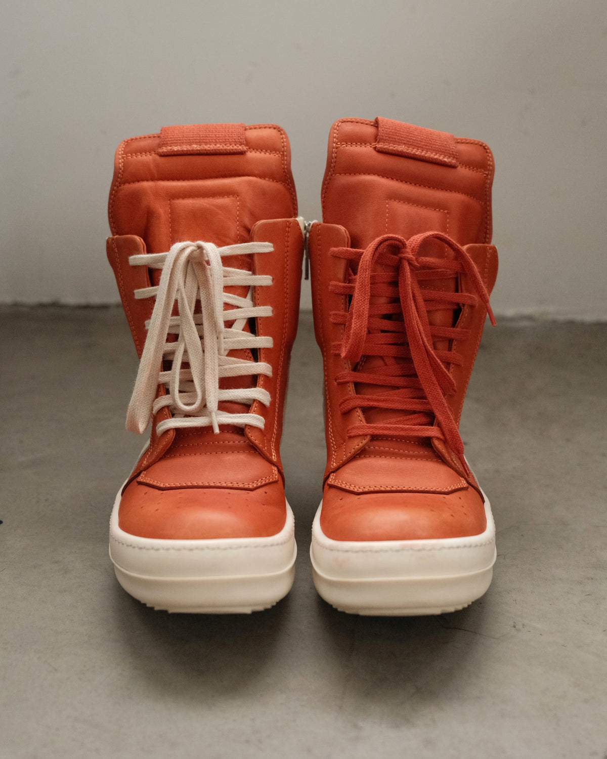 Rick Owens FW16 Orange Geobasket Sneakers