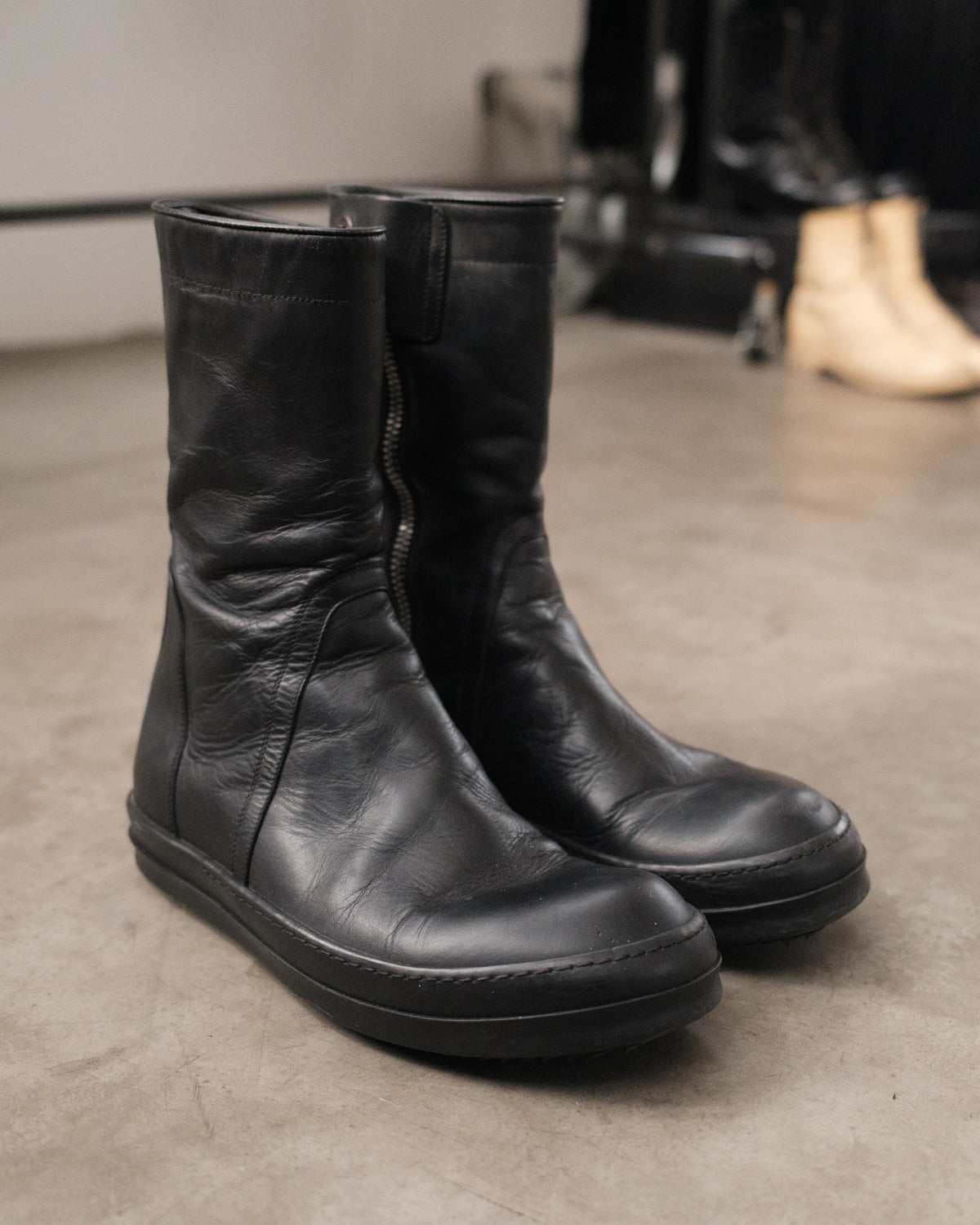 FW16 RICKOWENS Leather Creeper Boots
