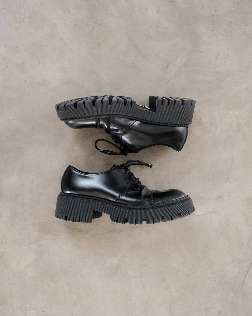 BALENCIAGA Leather Tractor Derby Shoes