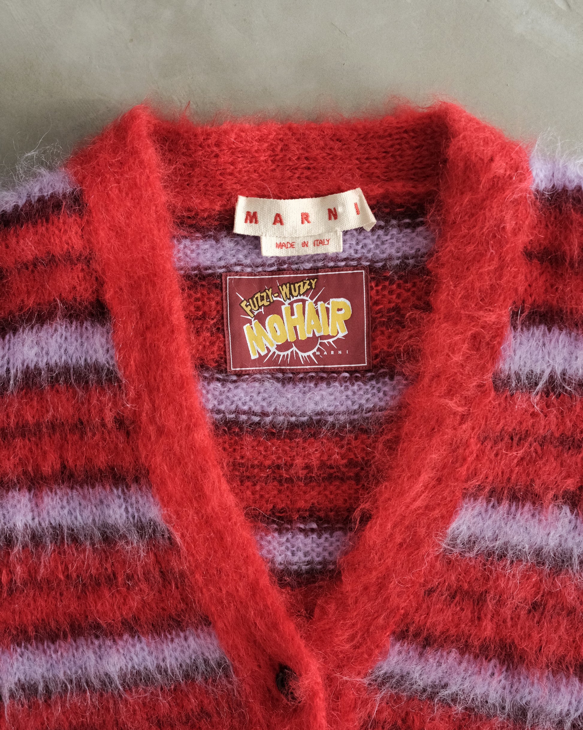 MARNI Brushed Mohair V-Neck Cardigan