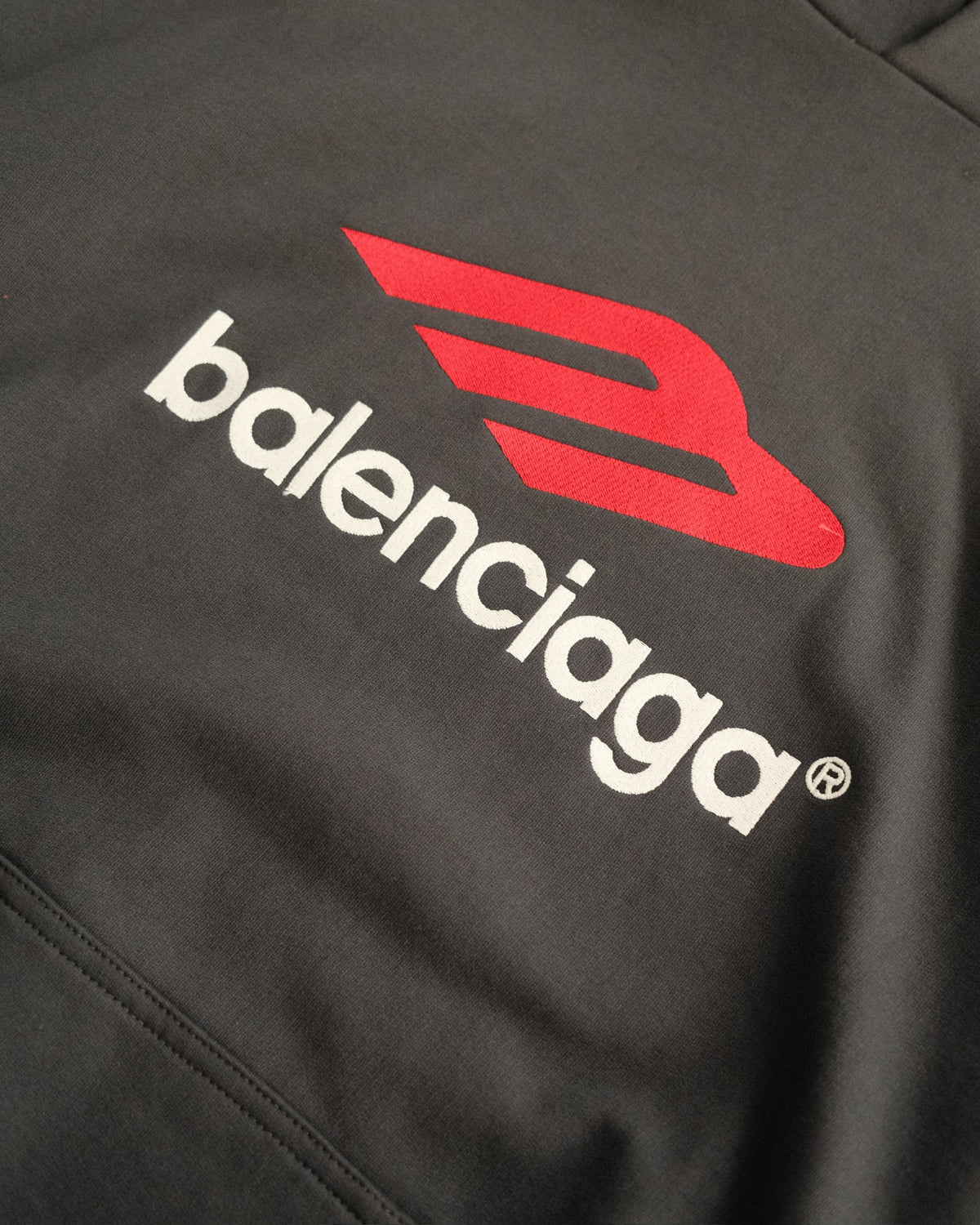 BALENCIAGA Blue Black 3B Sport Icon Hoodie