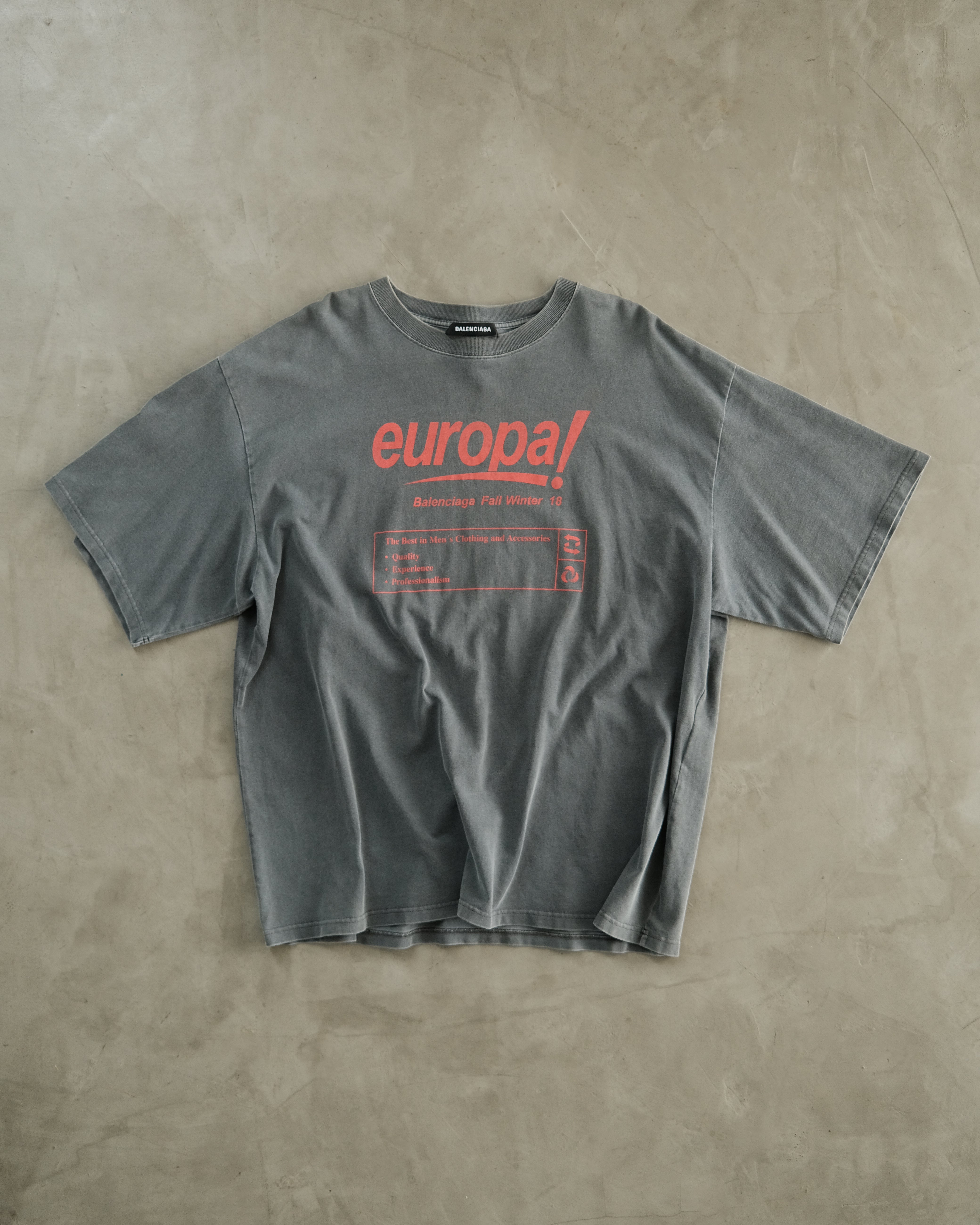 BALENCIAGA europa! Tシャツ S ダークグレー SS18 BALENCIAGA Black Europa T-Shirt – Around The Shoes