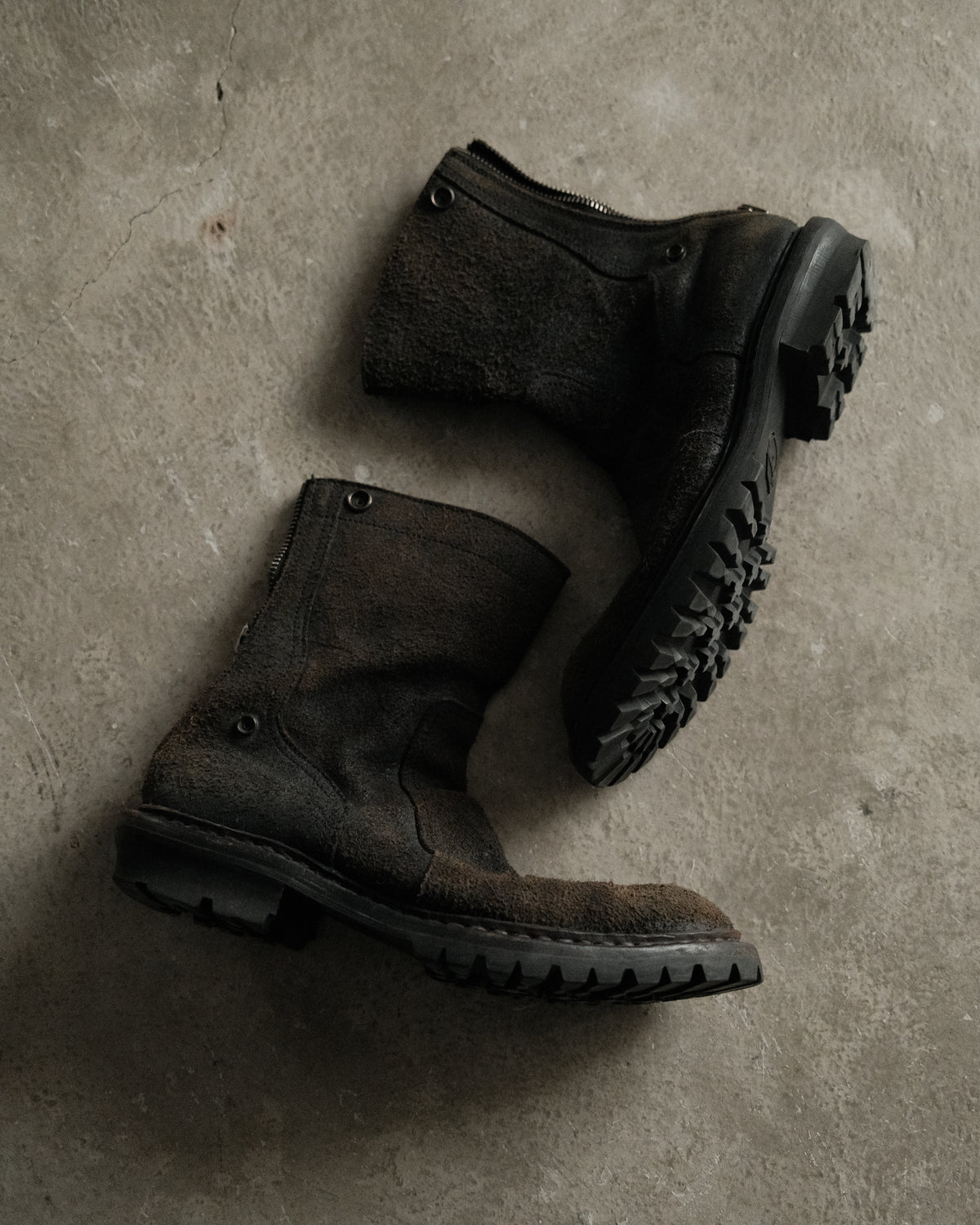 AW12 Julius Suede Leather Back Zip Boots