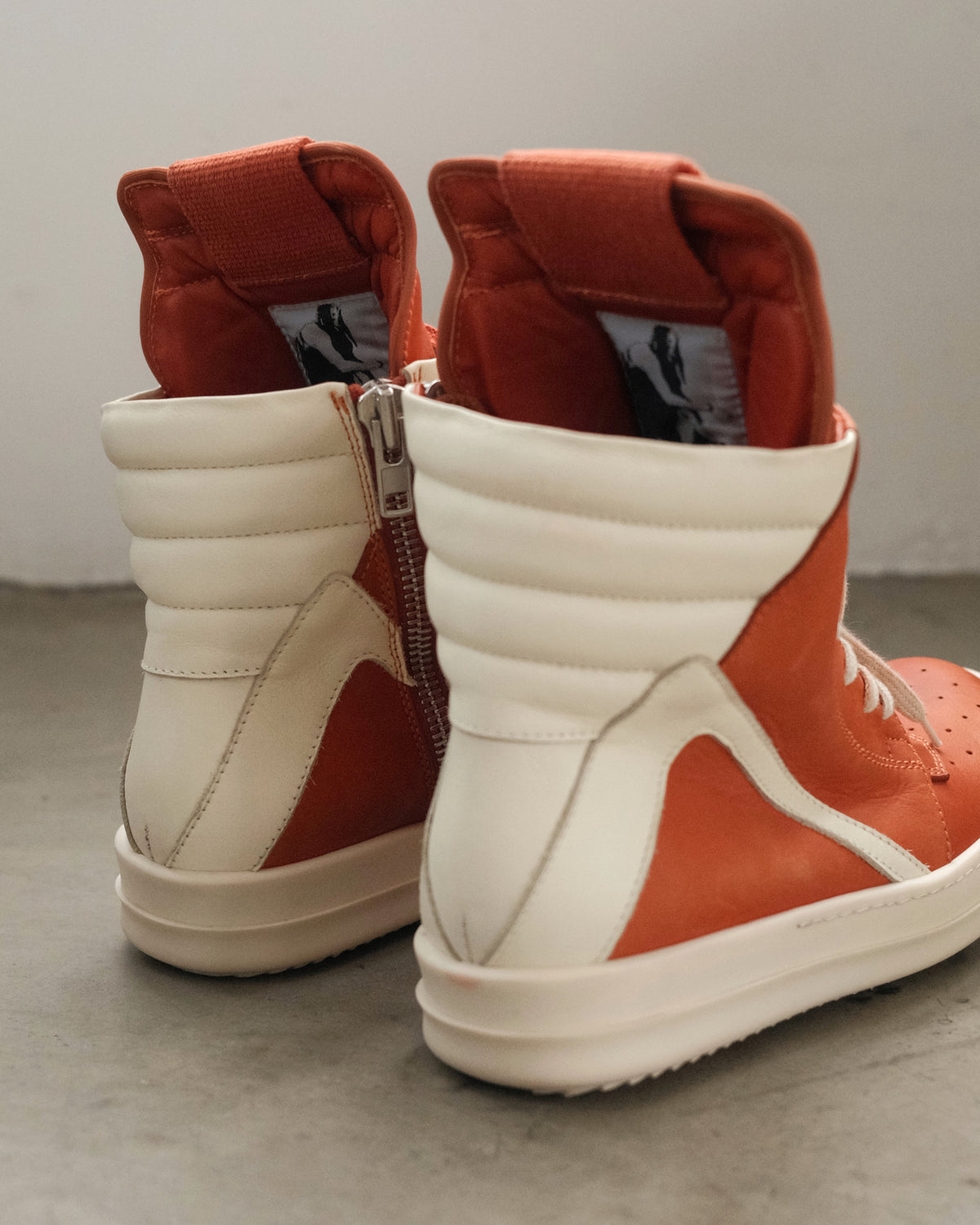 Rick Owens FW16 Orange Geobasket Sneakers