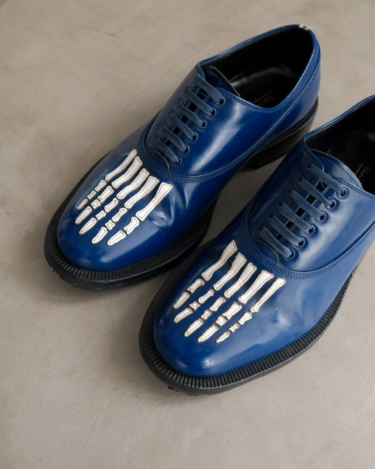 Aw13 UNDERCOVER Anatomicouture
Skeletion Blue Derby Shoes.