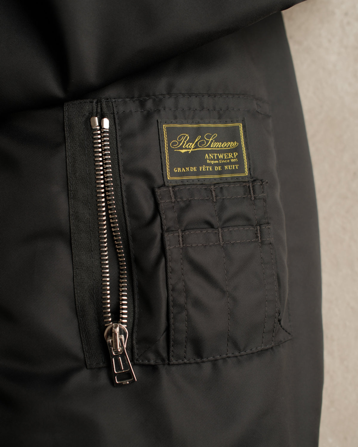 RAF SIMONS AW22 "BOMBER WITH COUTURE DRAPE"