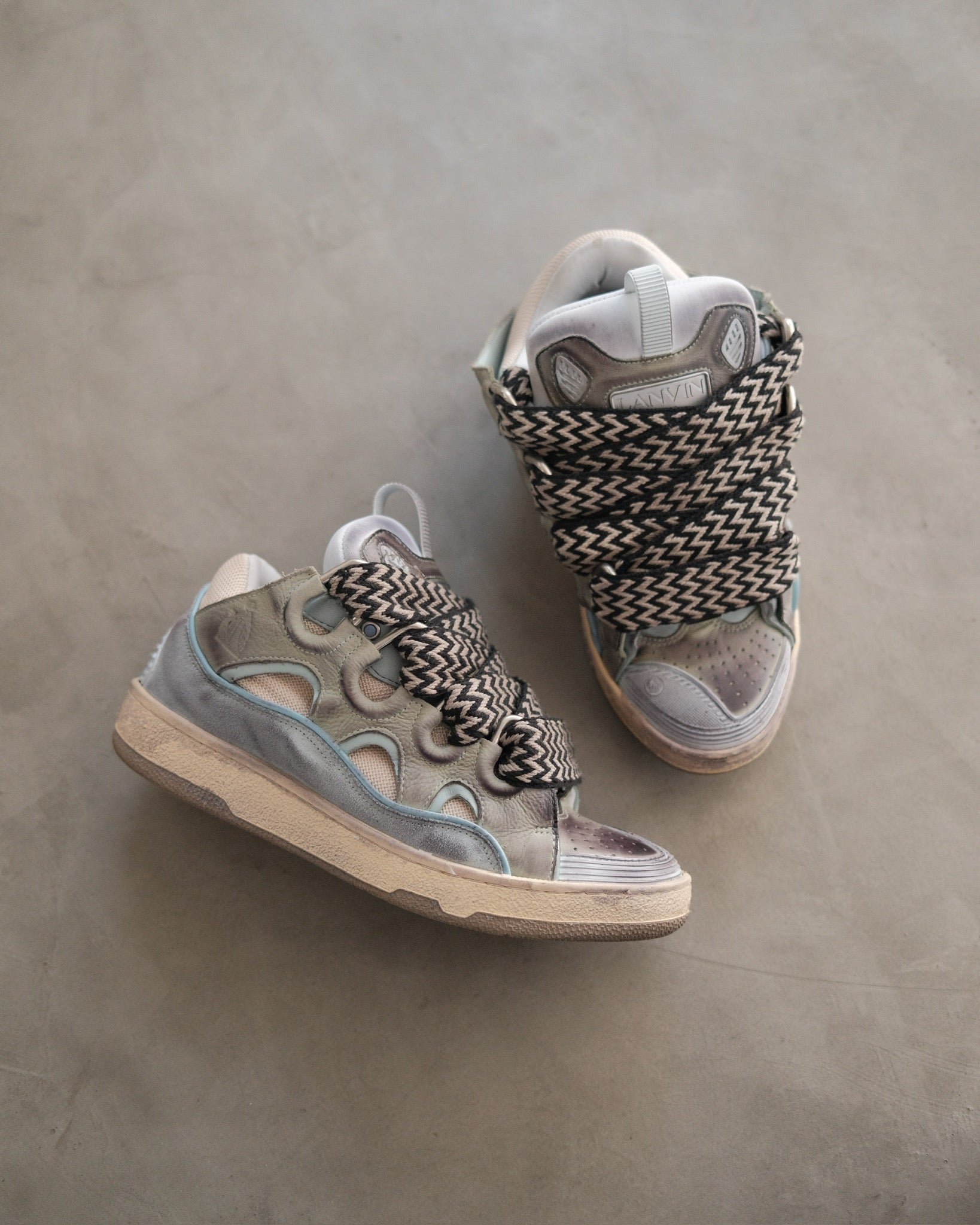 LANVIN x SSENSE Exclusive Blue Curb Sneakers – Around The Shoes