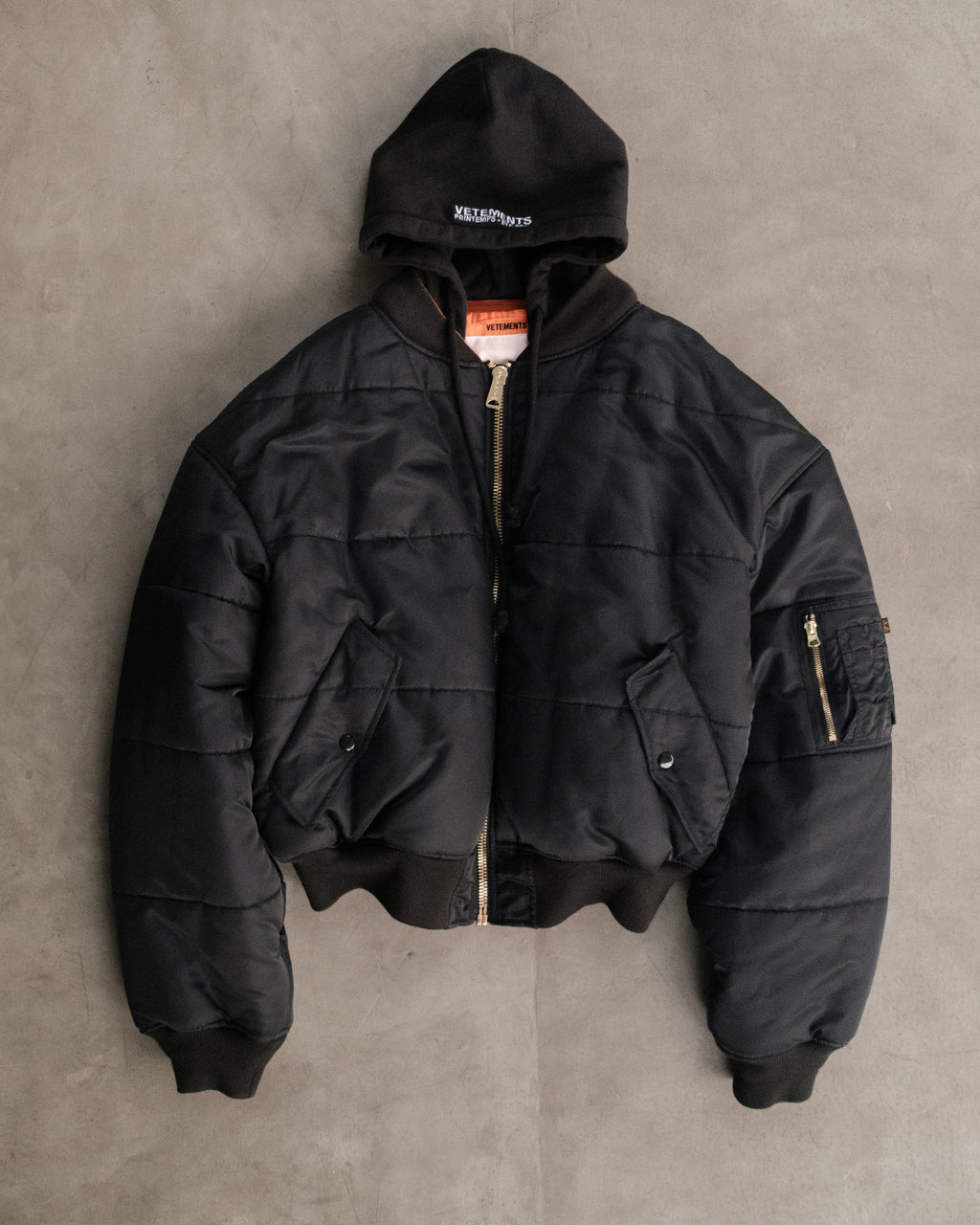 Vetements SS17 Reverside Flag Bomber in Black