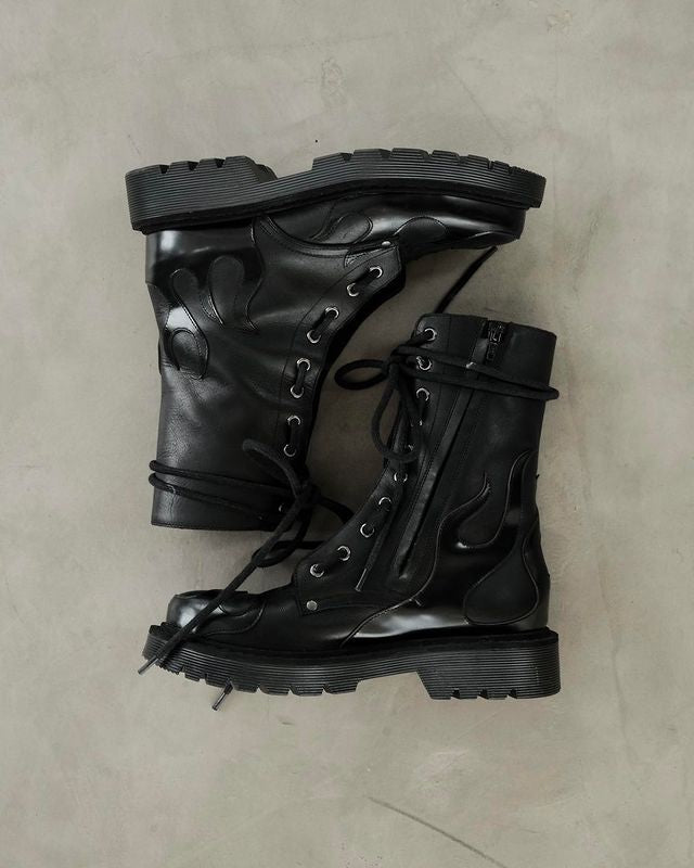 VETEMENTS Black Flame Military Boots