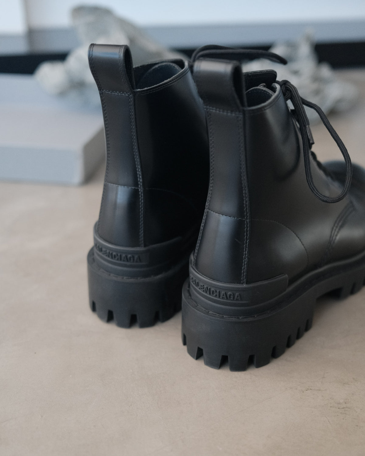 BALENCIAGA Lace-Up Ankle Boots