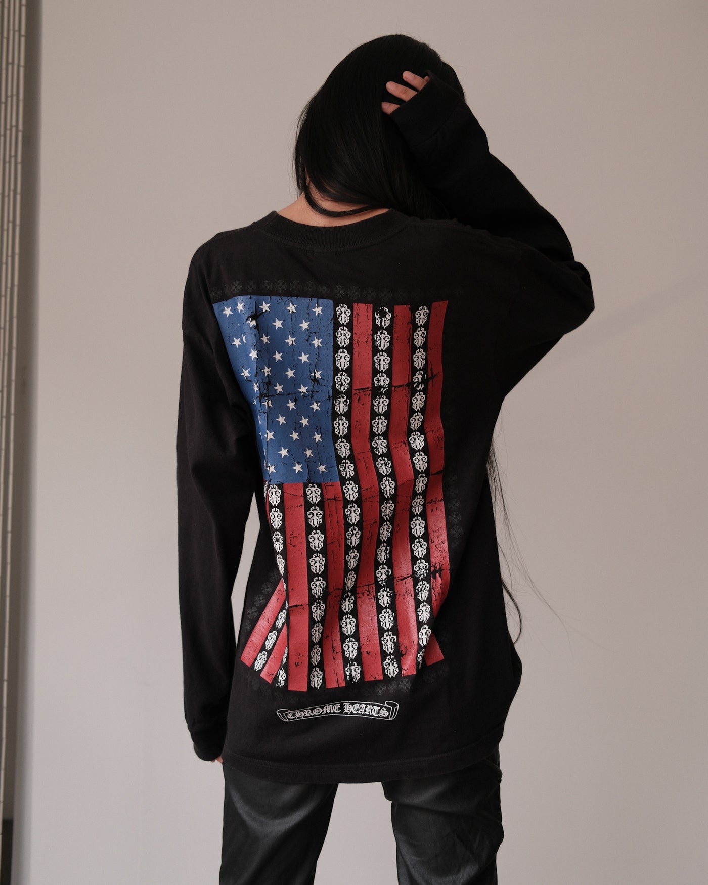 90s Chrome Hearts American Flag Longsleeve