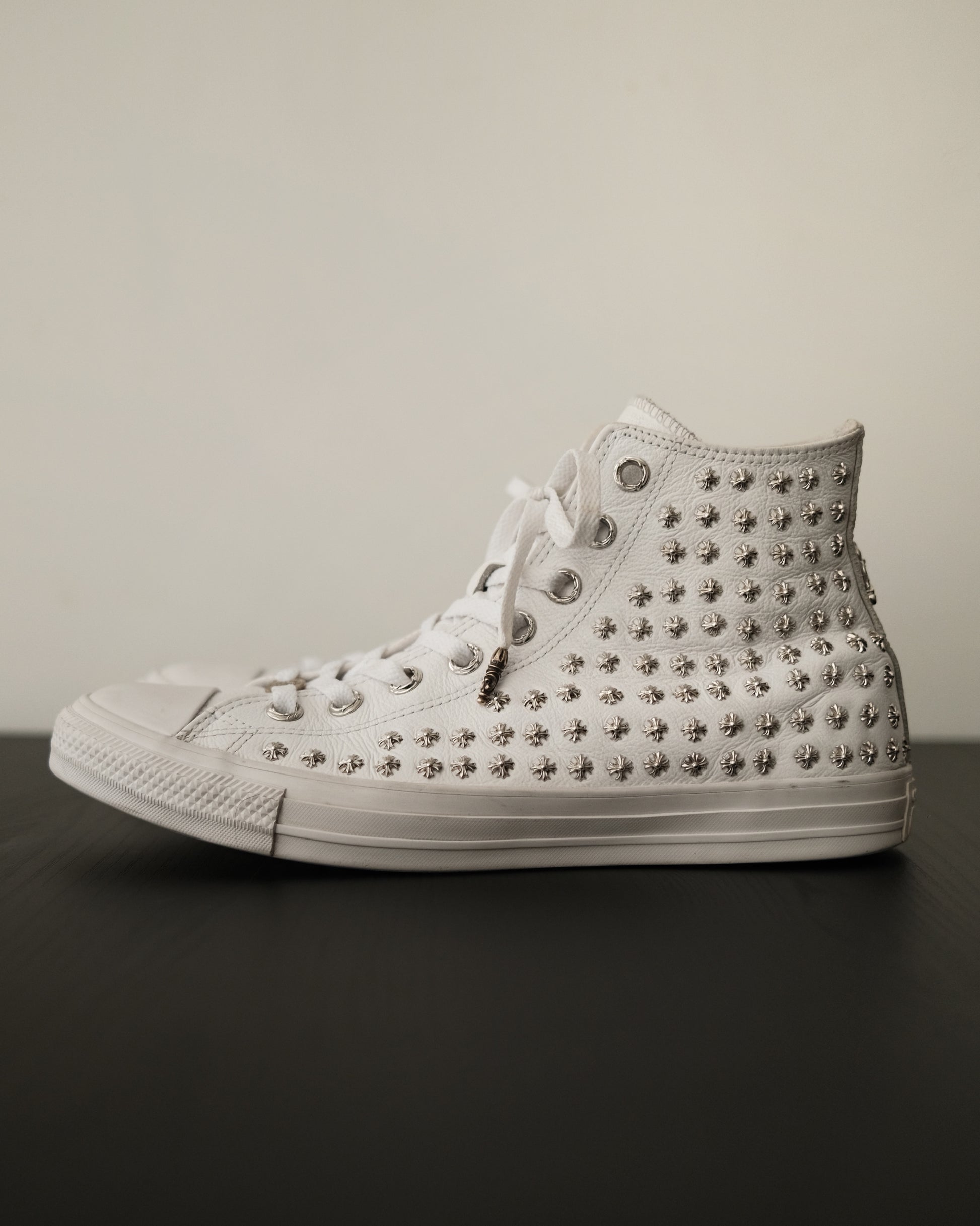 CHROME HEARTS Embellished Leather Chuck Taylor Converse