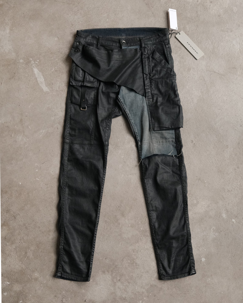 SS19 Rick Owens Drkshdw Wax Hustler Combo Memphis Cut Denim Jeans