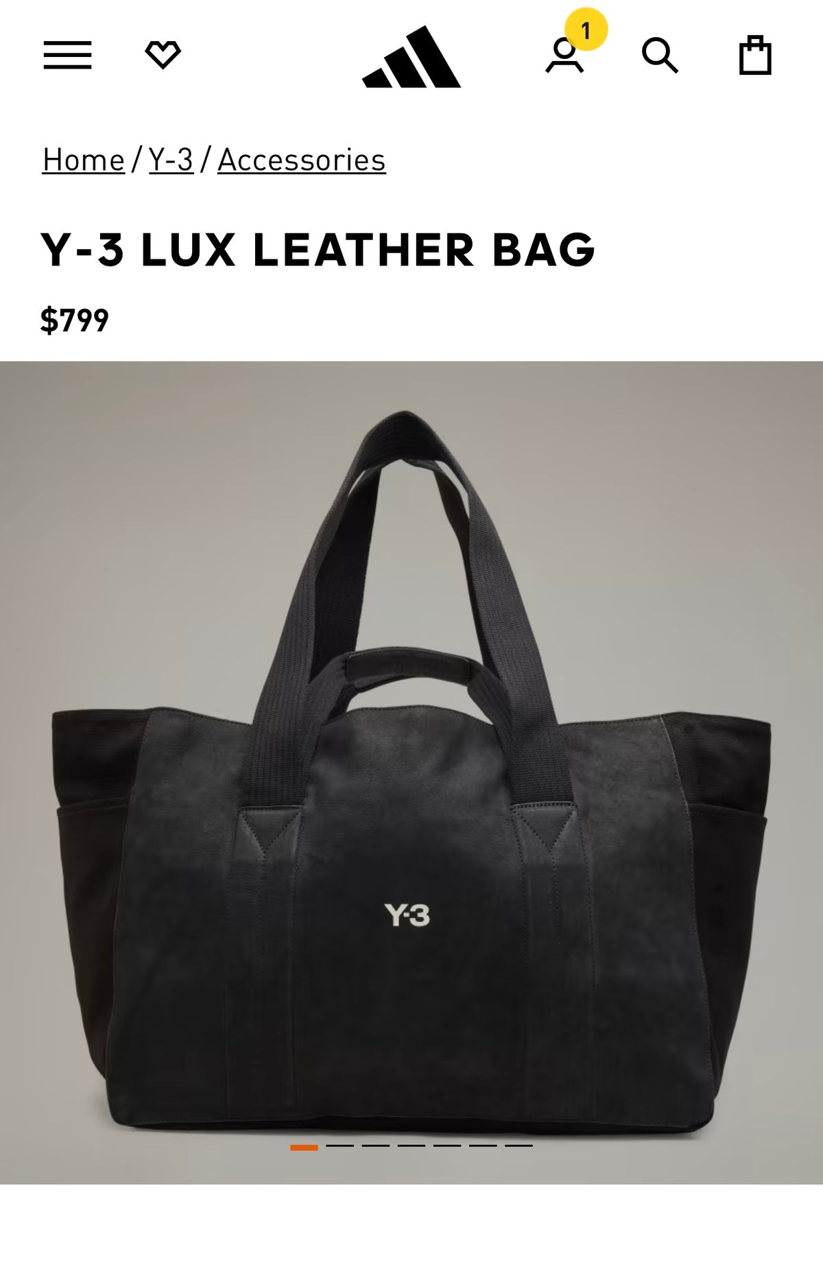 ADIDAS Y-3 Lux Leather Bag