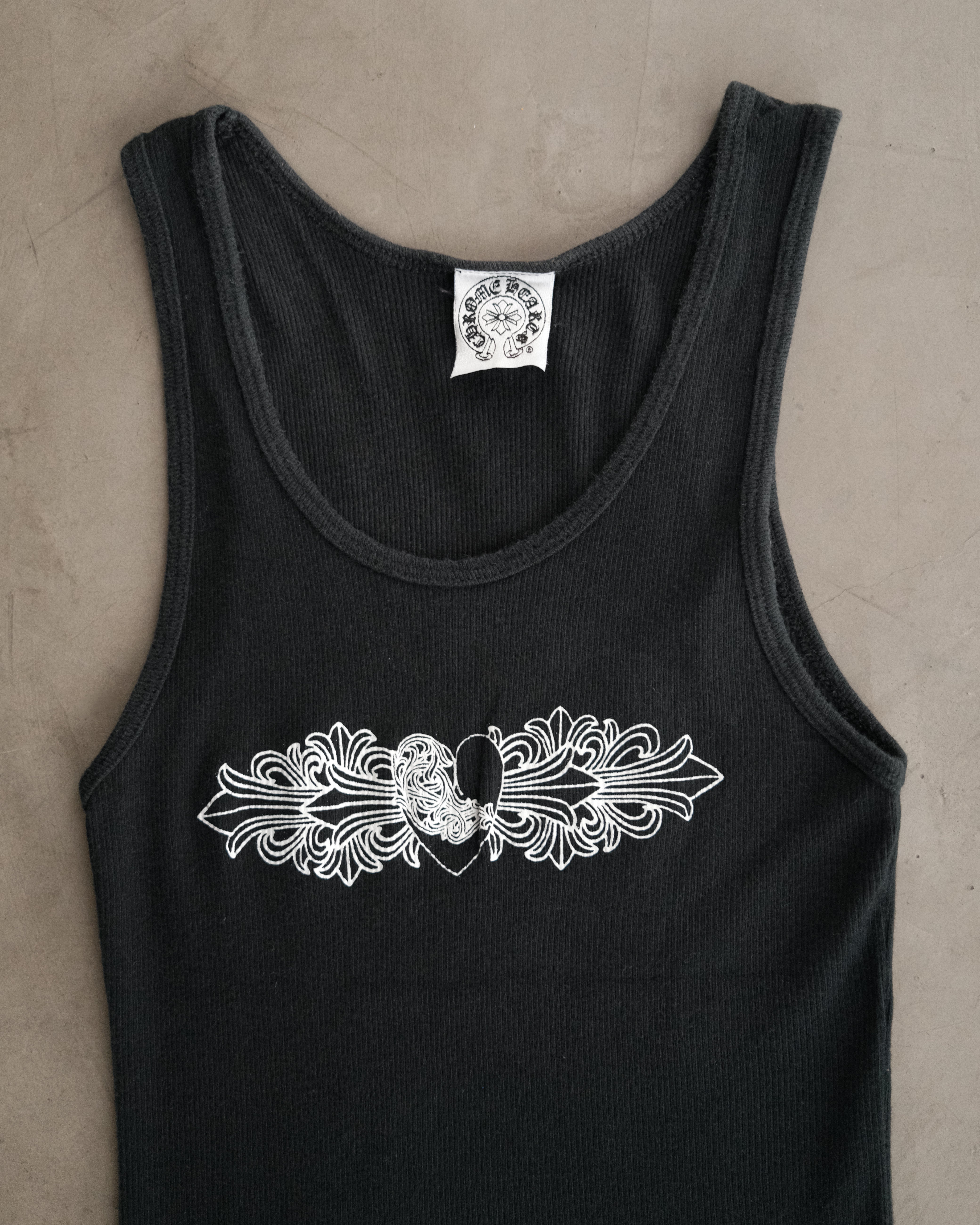 Vintage CHROME HEARTS Floral Cross Hearts Tanks – Around The Shoes