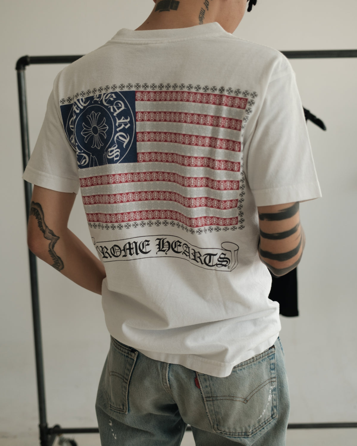 CHROME HEARTS American Flag Pocket Tee