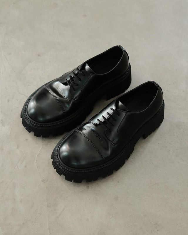 BALENCIAGA Leather Tractor Derby Shoes.