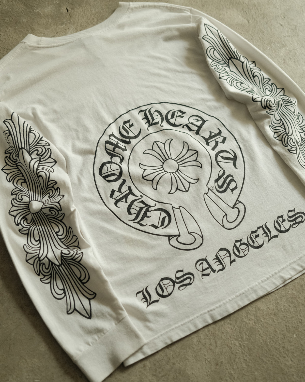 Vintage Chrome Hearts LA Exclusive Floral L/S White Tee