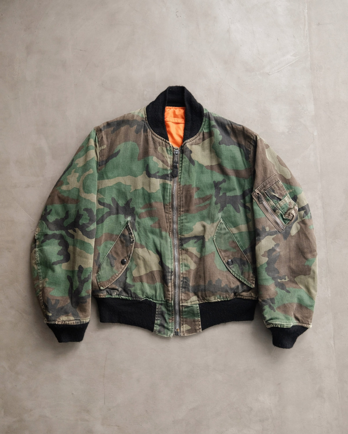 VINTAGE 80s Alpha Ma-1 Bomber Jacket