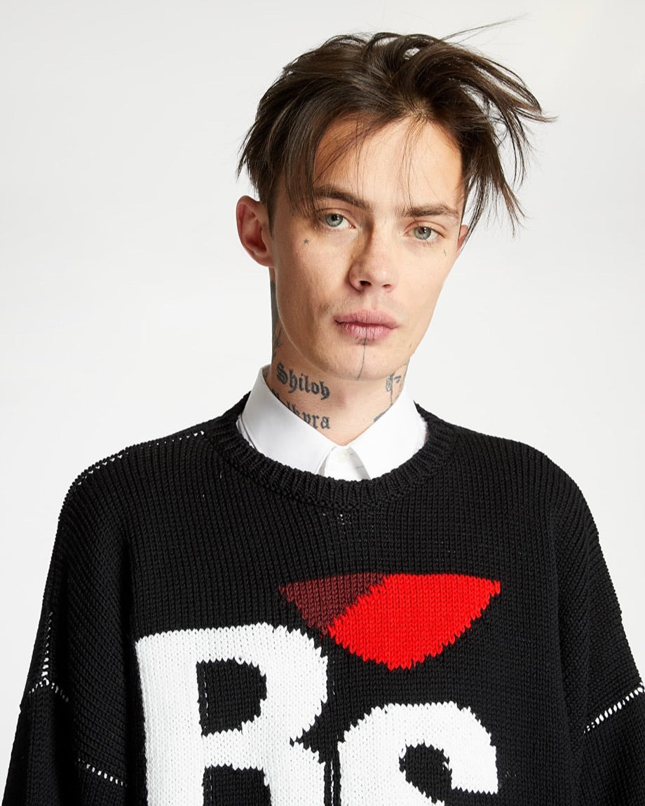 RAF SIMONS Virgin Wool Cropped
Oversized "RS" Sweater