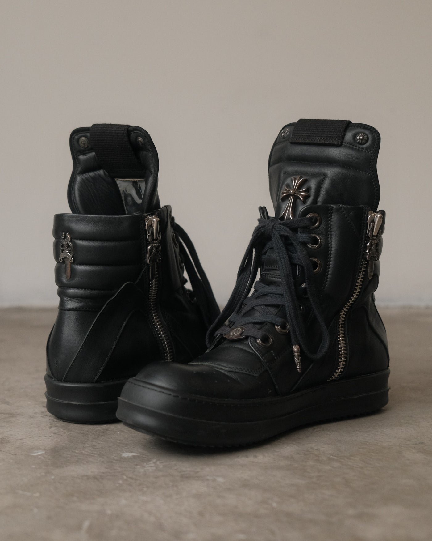 Chrome Hearts x Rick Owens Geobasket Triple Black