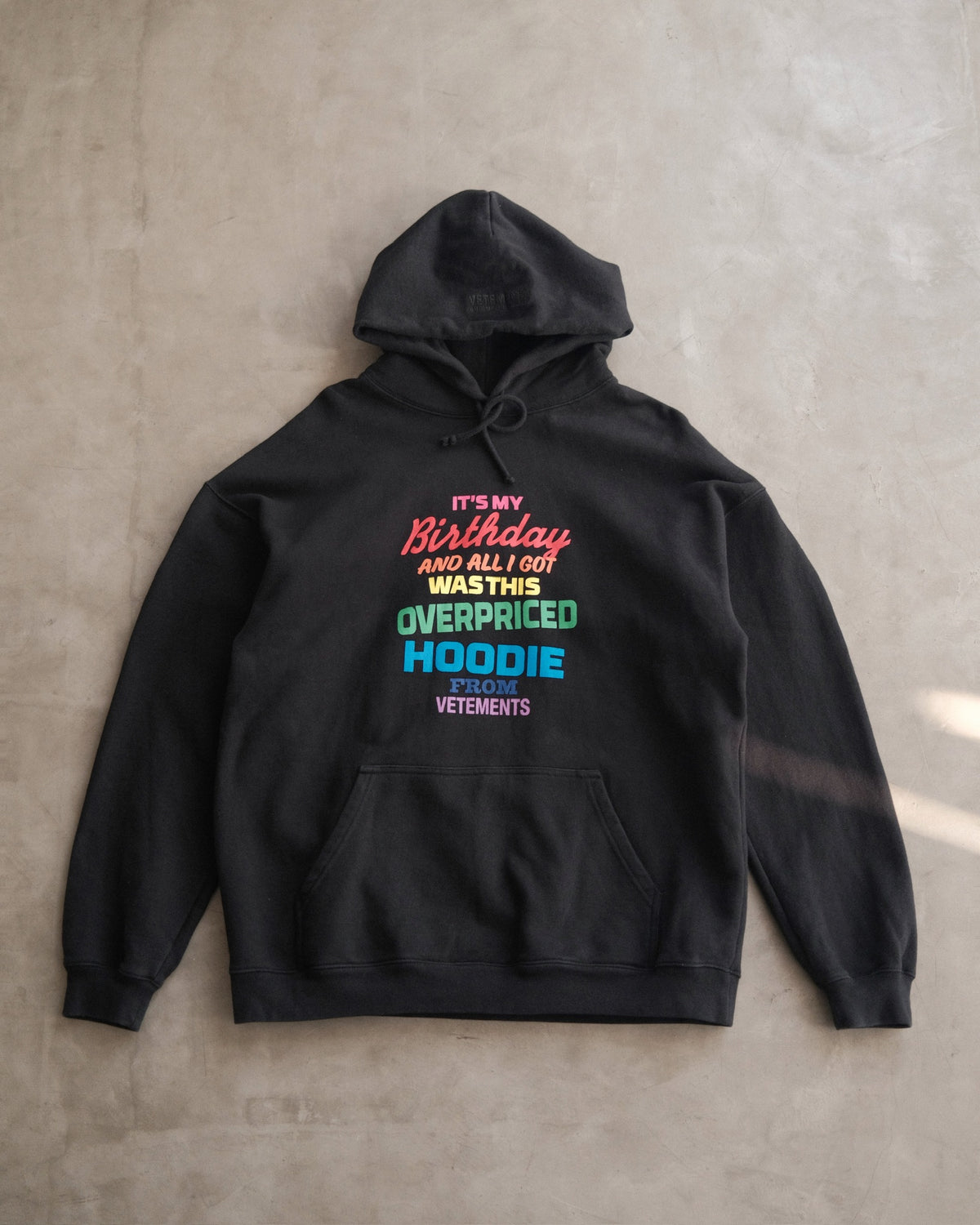 FW20 VETEMENT Black Birthday Hoodie