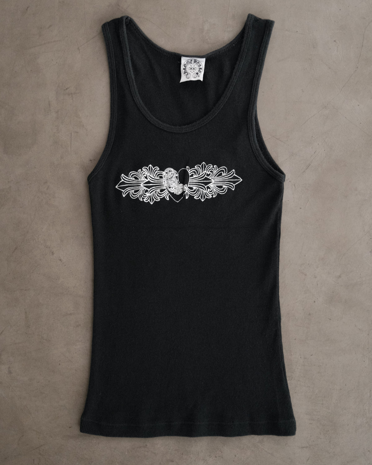 Vintage CHROME HEARTS Floral Cross Hearts Tanks