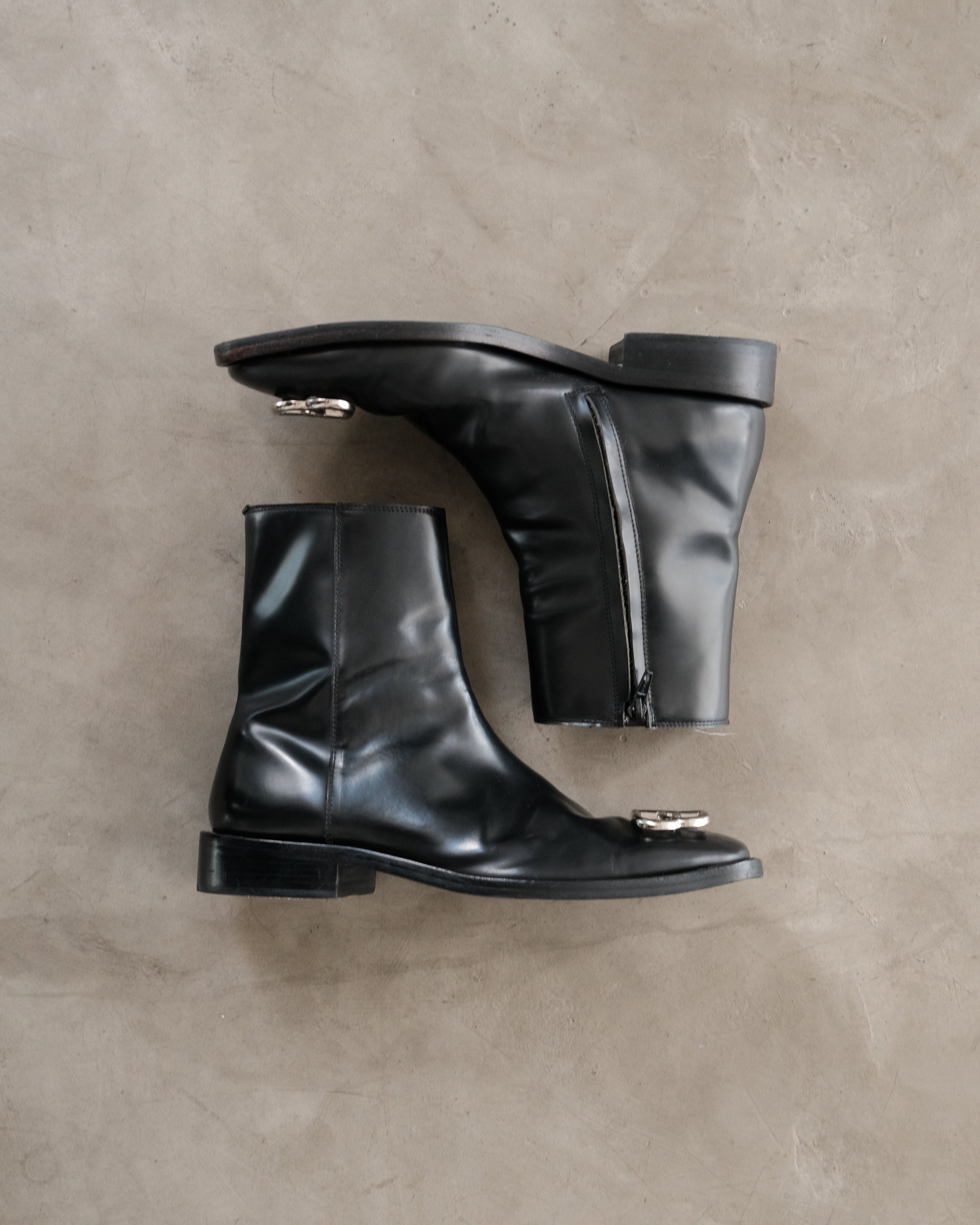 BALENCIAGA BB Leather Zip Boots – Around The Shoes