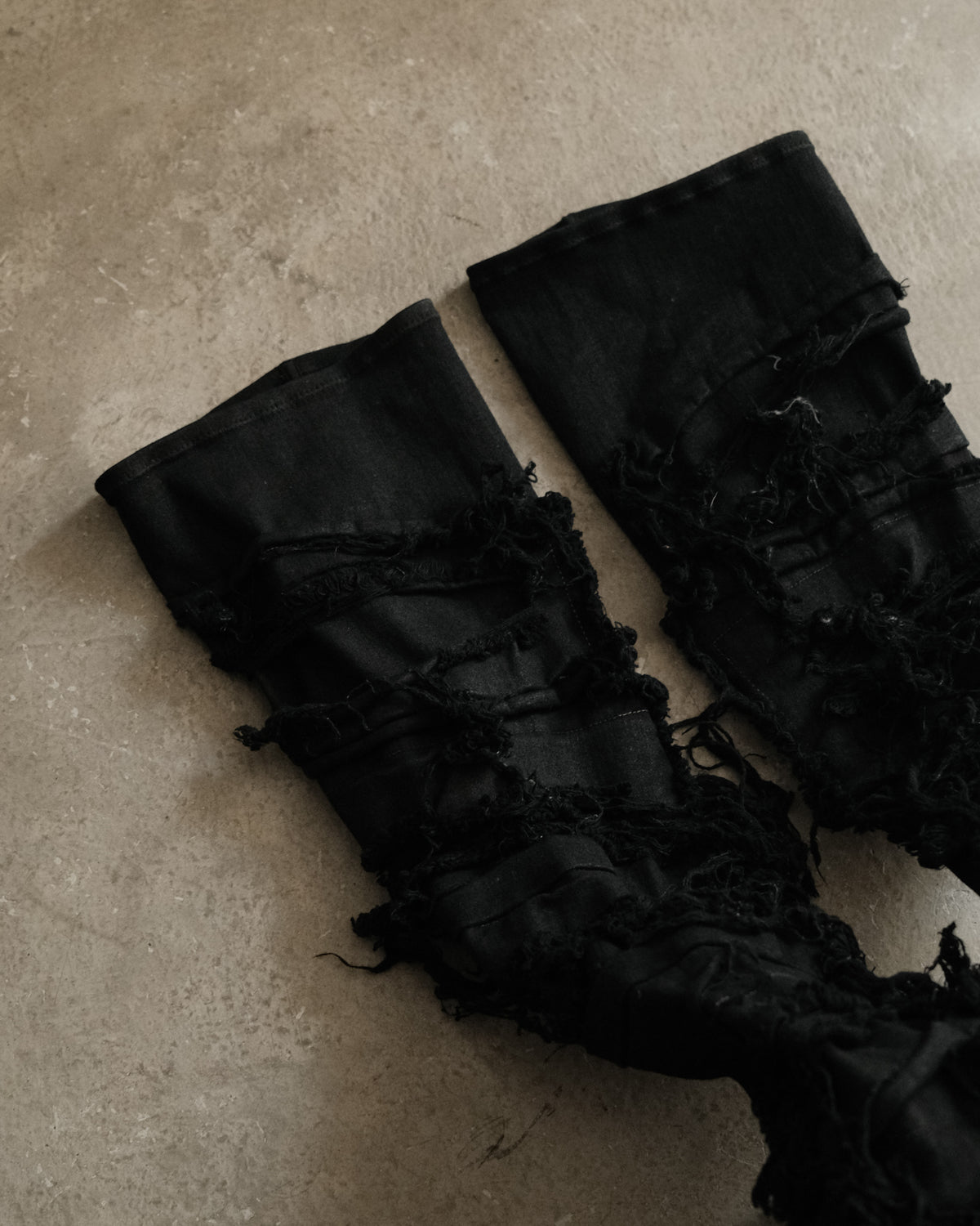 Rick Owens Drkshdw Black Destroyed Denim Stockings