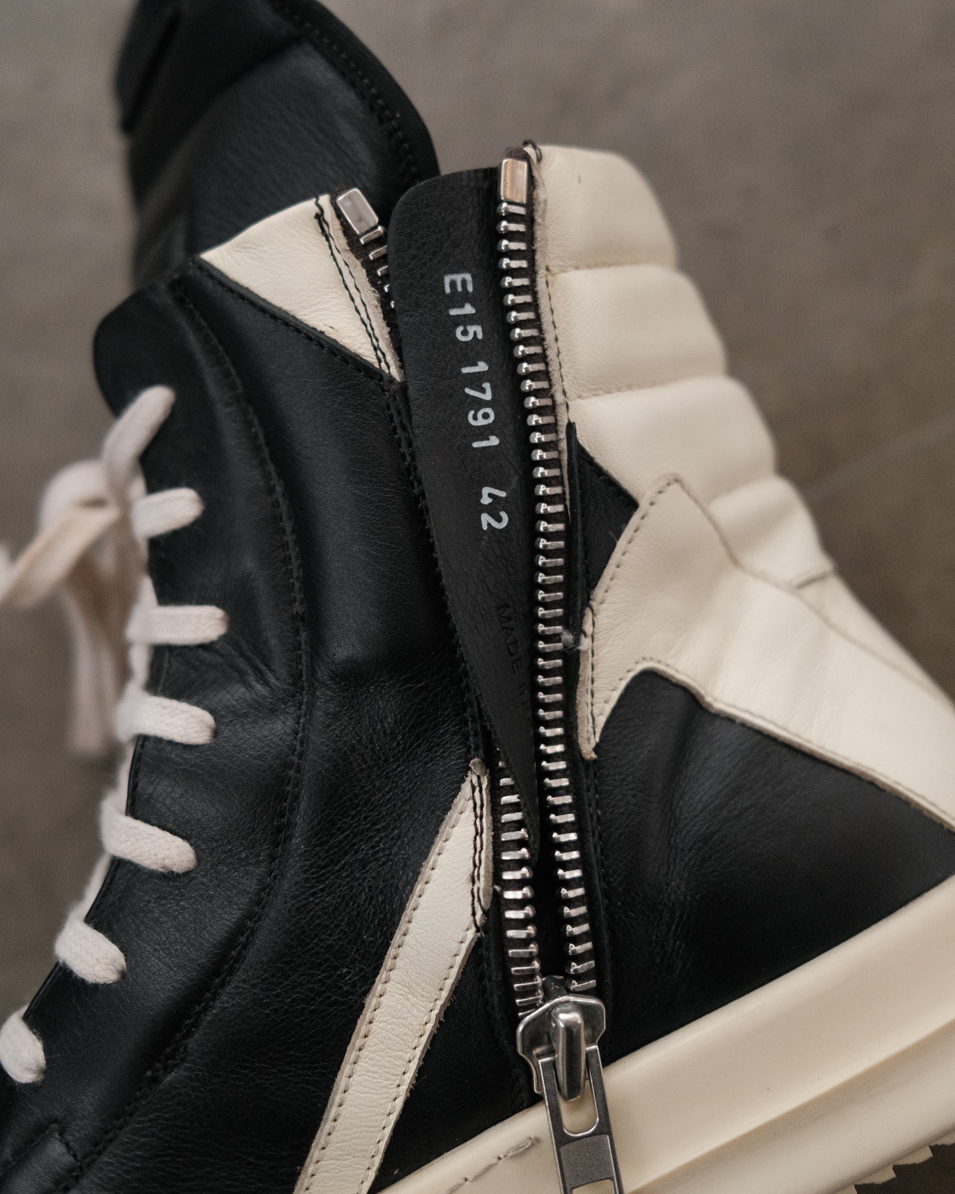 Rick Owens FW15 Geobasket Sneakers.