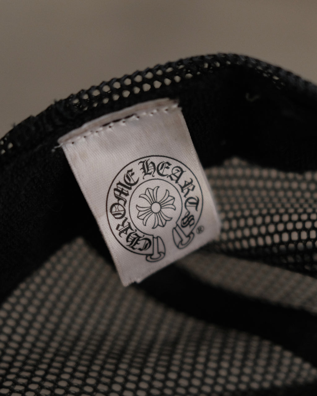 Vintage CHROME HEARTS Triple Leather Cross Patch Trucker Hat