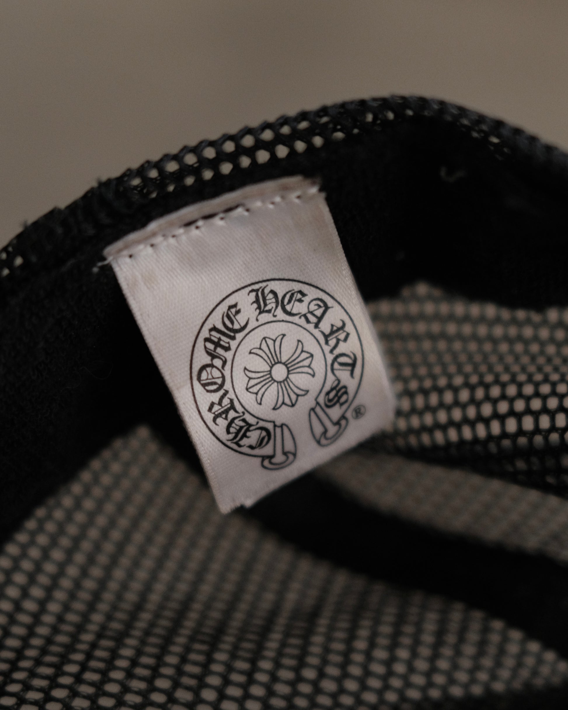 Vintage CHROME HEARTS Triple Leather Cross Patch Trucker Hat