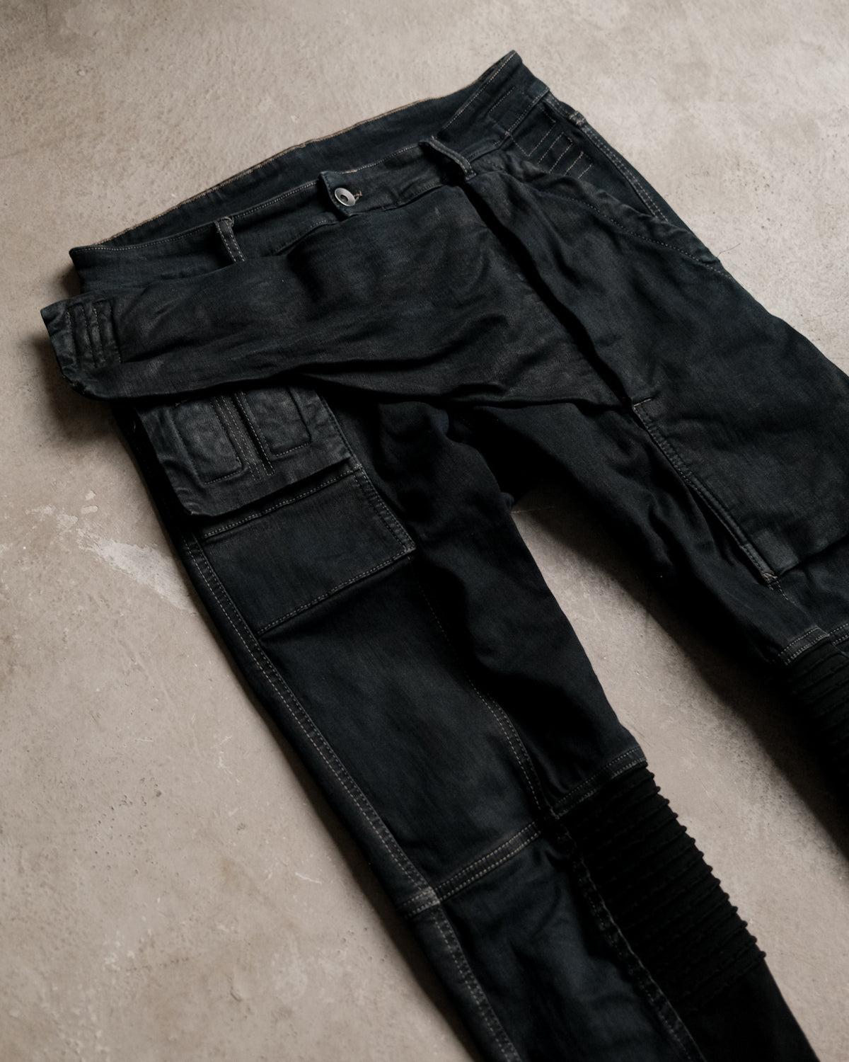 Rick Owens DRKSHDW Waxed Memphis Biker Jeans
