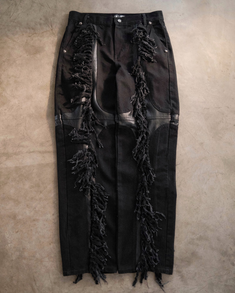 THUG CLUB Mohican  Leather Denim  Pants
